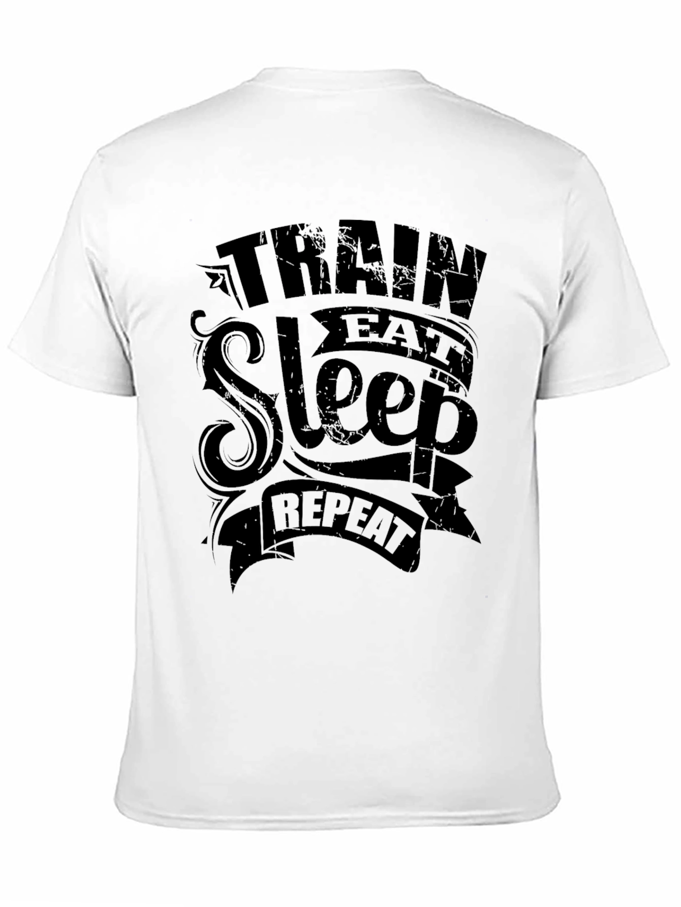 Train Eat Sleep Repeat Graphic Tee - Black