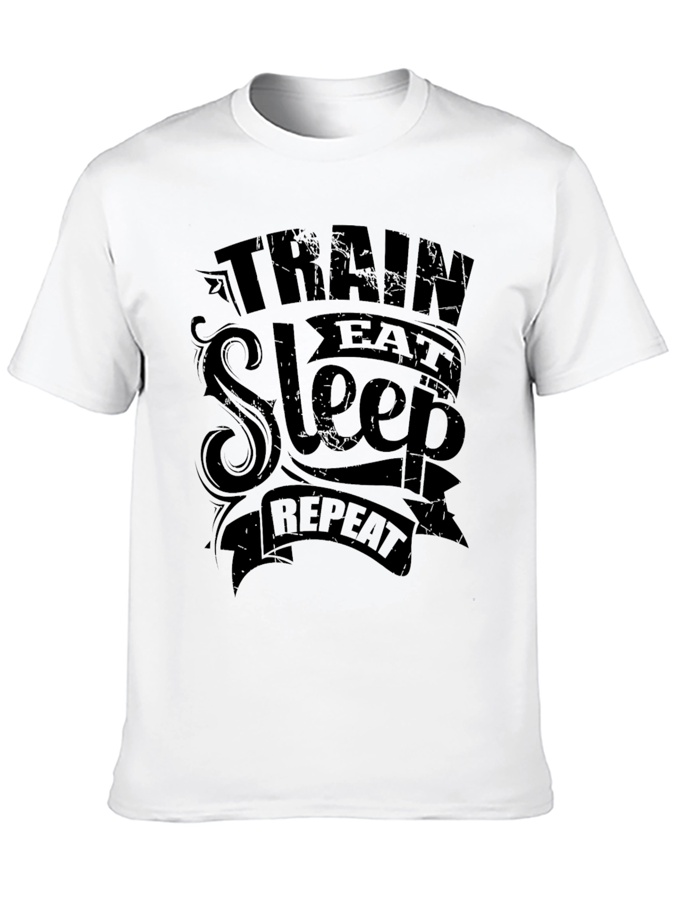 Train Eat Sleep Repeat Graphic Tee - Black