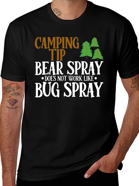 Camping Tip Bear Spray Humor T-Shirt