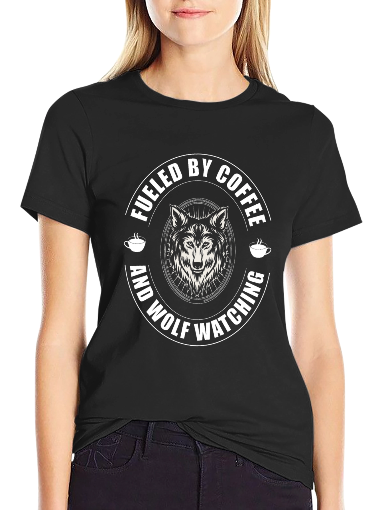 Fueled by Coffee & Wolf Watching Graphic Tee
