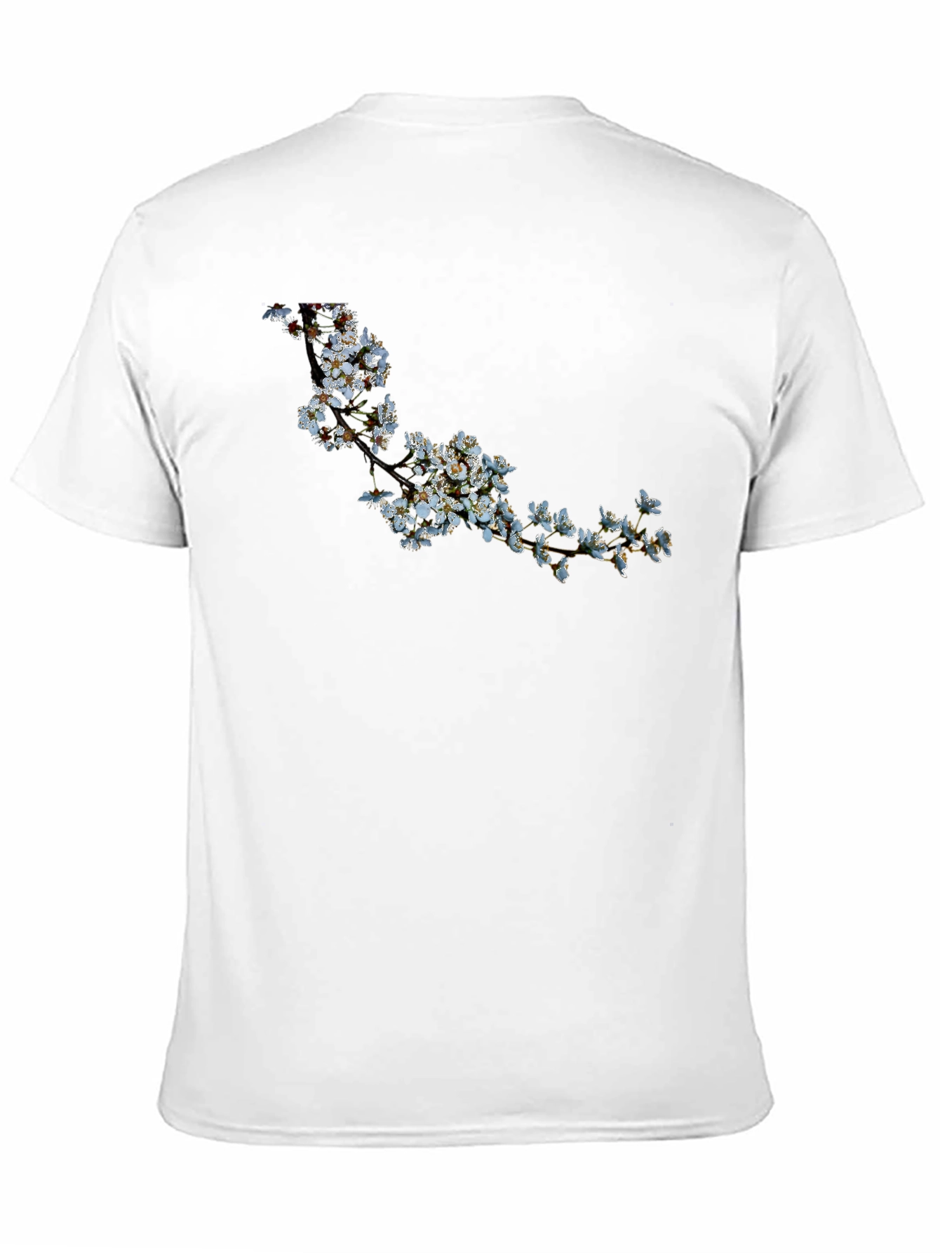 Floral Branch Print Black T-Shirt