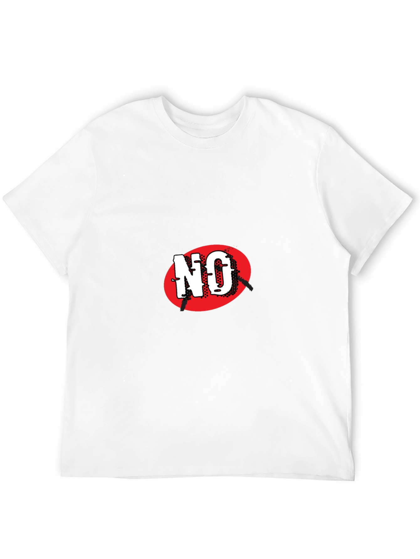 Black T-Shirt with Bold NO Graphic