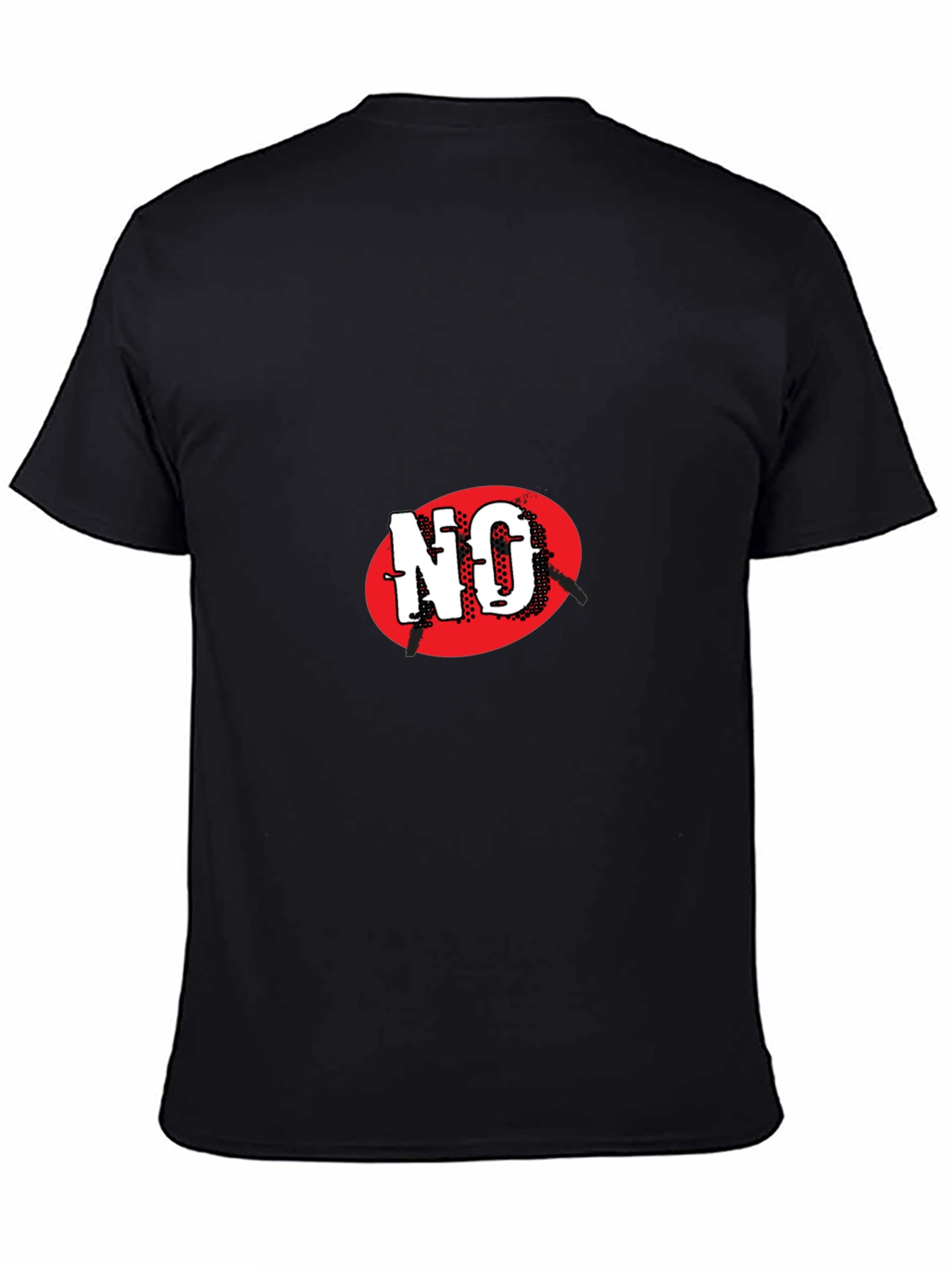 Black T-Shirt with Bold NO Graphic