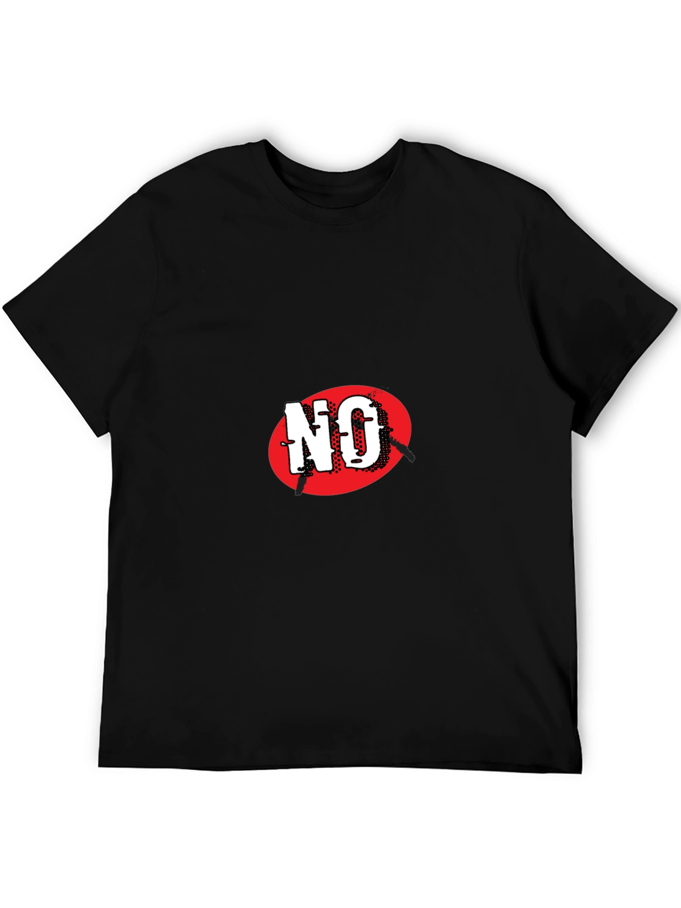 Black T-Shirt with Bold NO Graphic