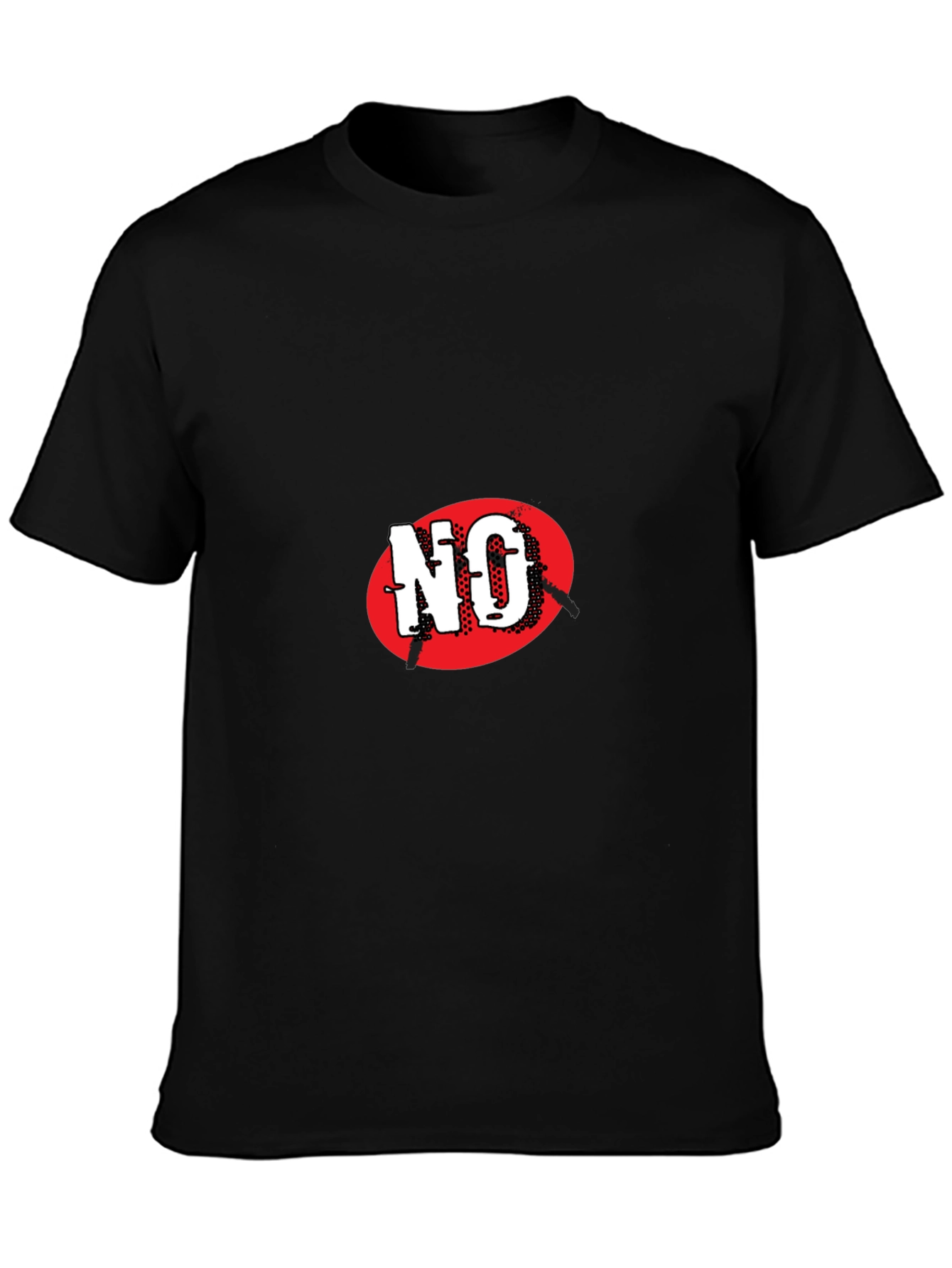 Black T-Shirt with Bold NO Graphic