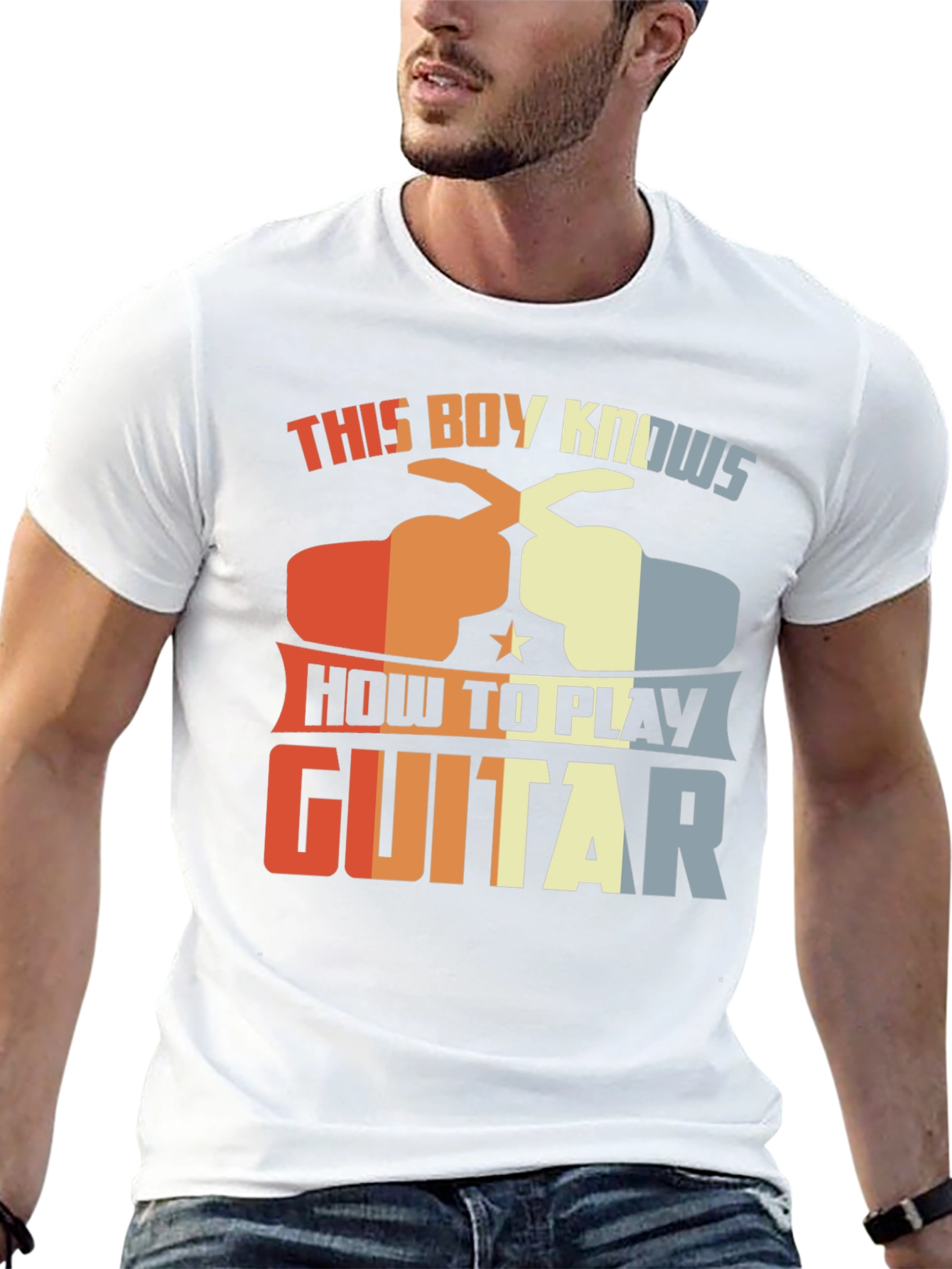 This Boy Knows How To Play Guitar Graphic Tee