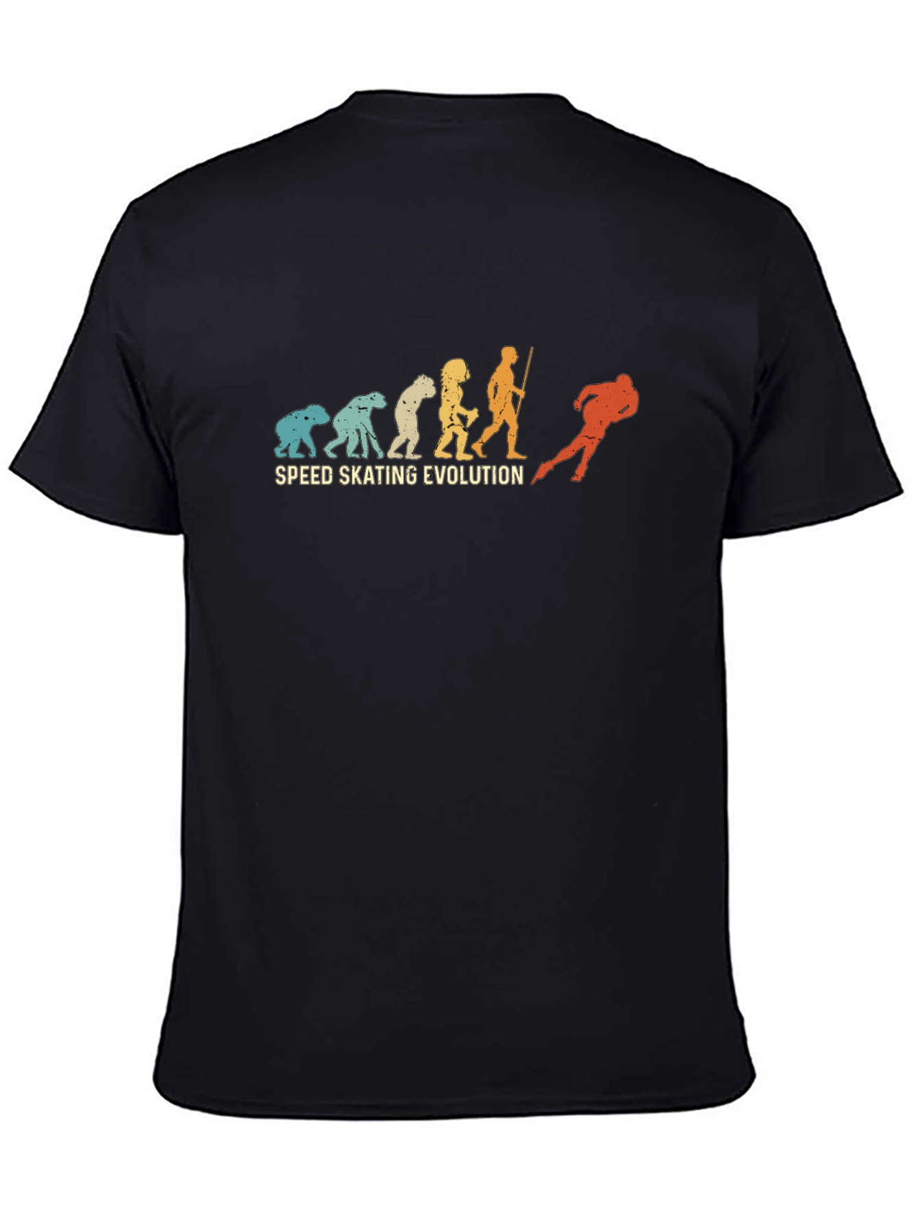 Speed Skating Evolution T-Shirt - Black Cotton Tee