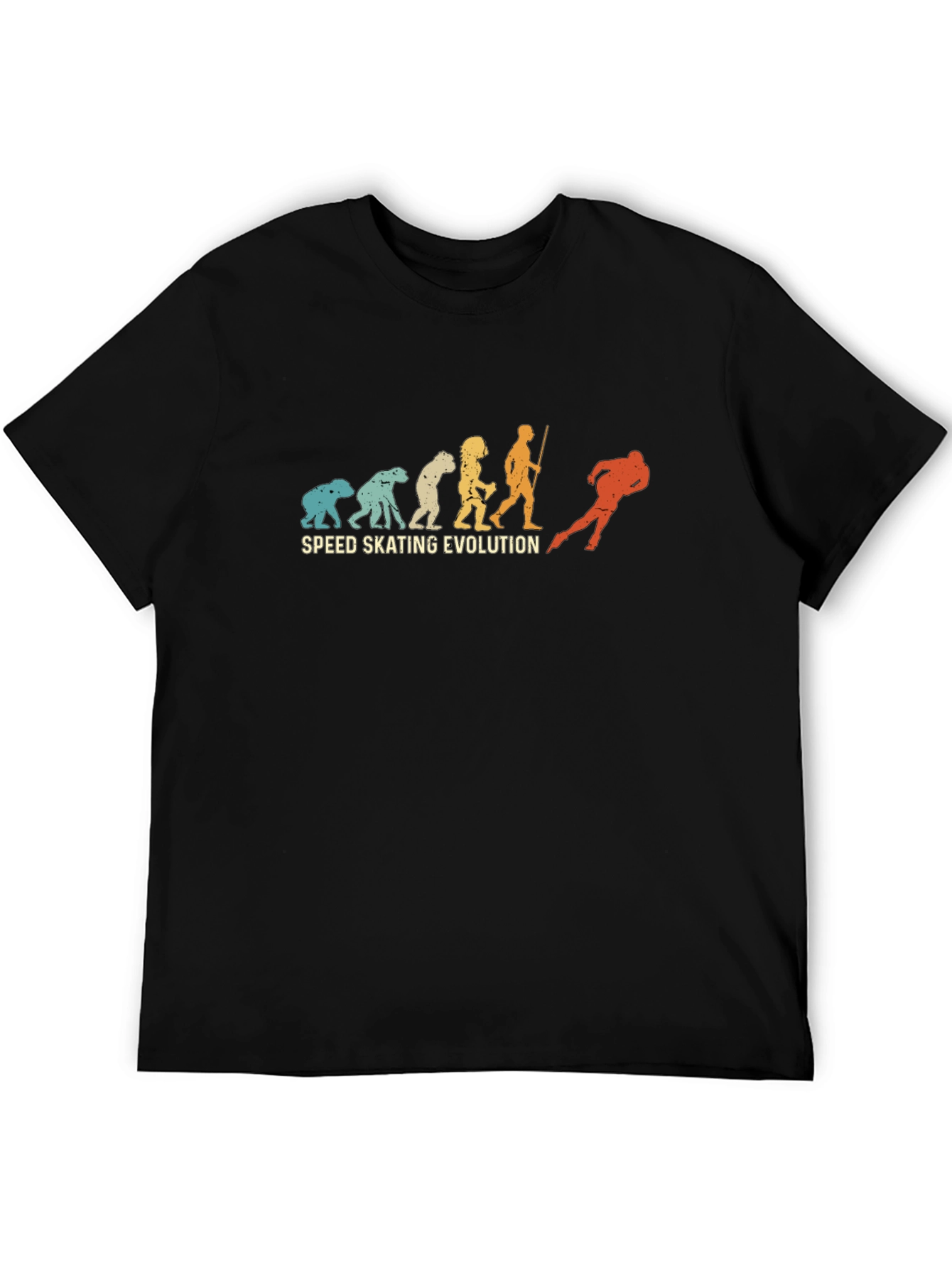 Speed Skating Evolution T-Shirt - Black Cotton Tee