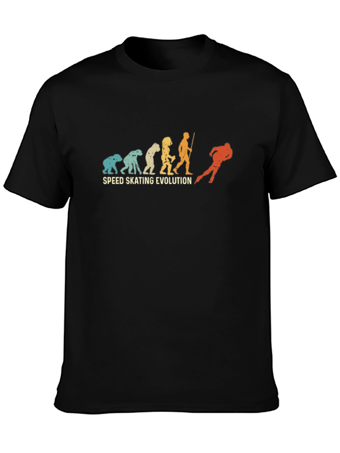 Speed Skating Evolution T-Shirt - Black Cotton Tee