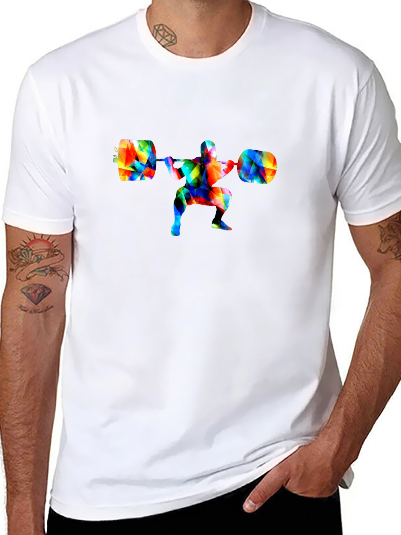 Colorful Weightlifting Squat T-Shirt