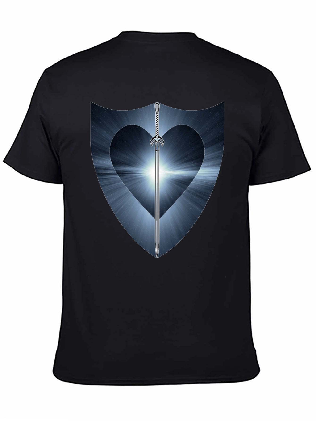 Sword Heart Shield Graphic Tee - Black