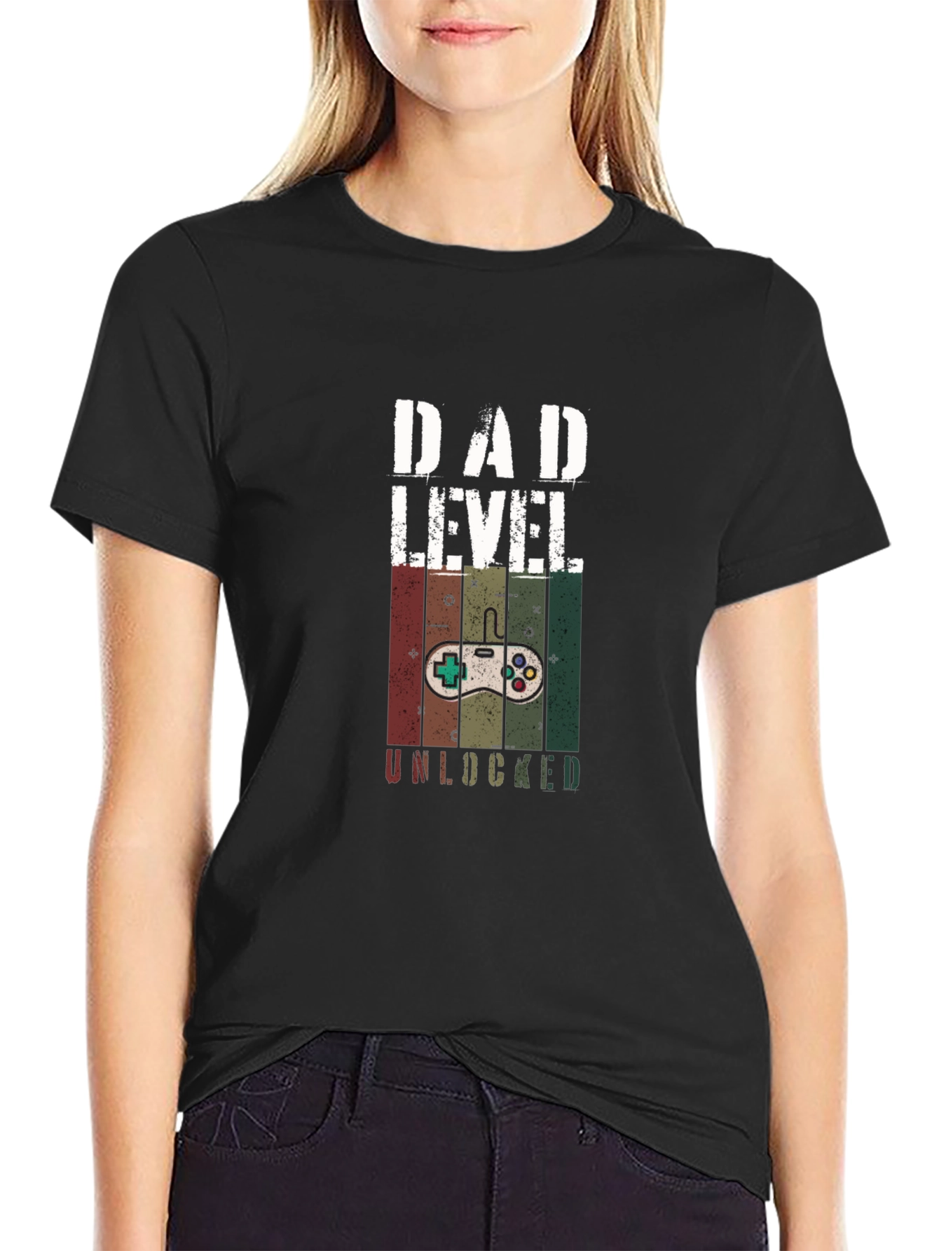 Dad Level Unlocked Gaming T-Shirt