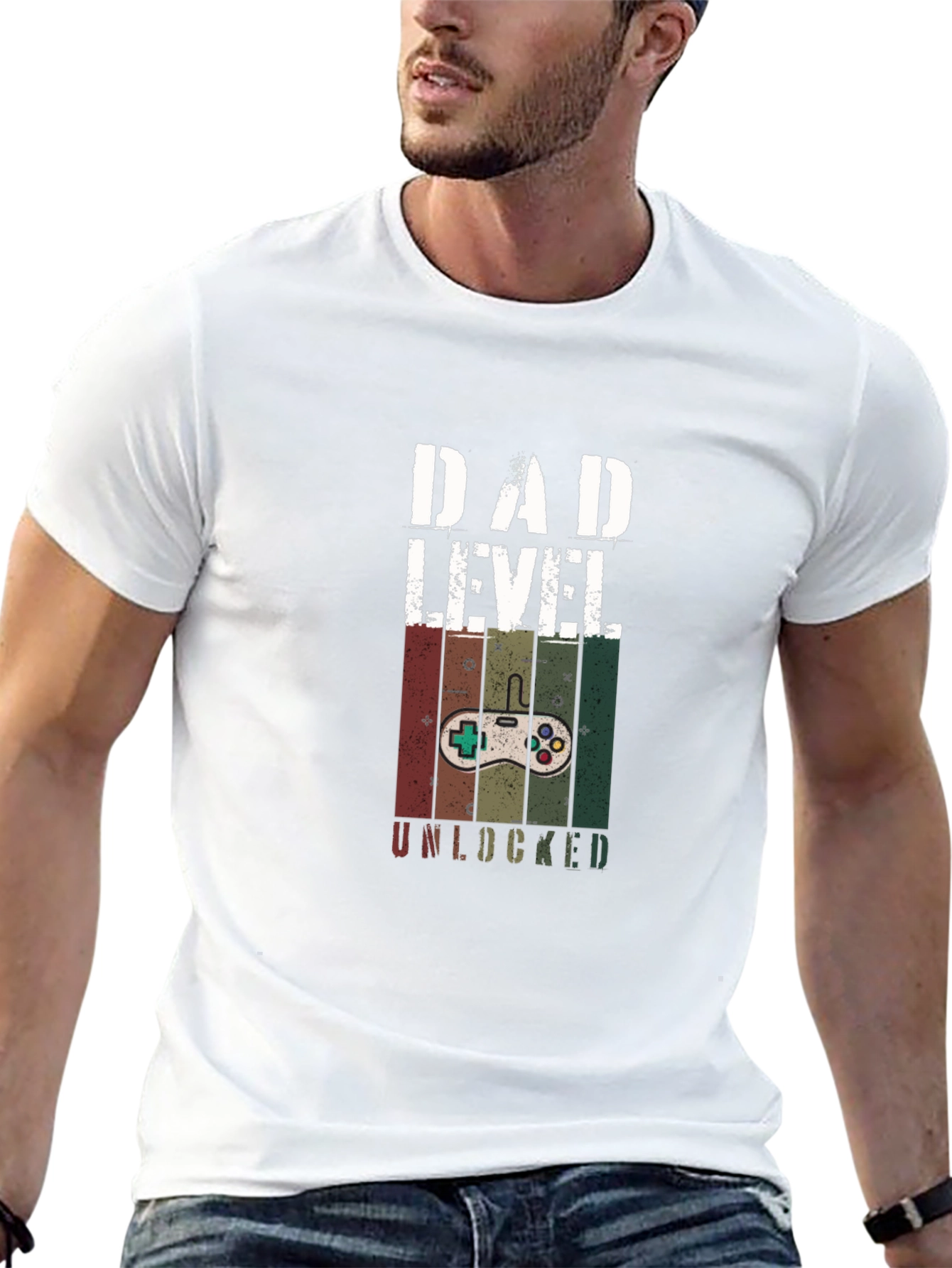 Dad Level Unlocked Gaming T-Shirt