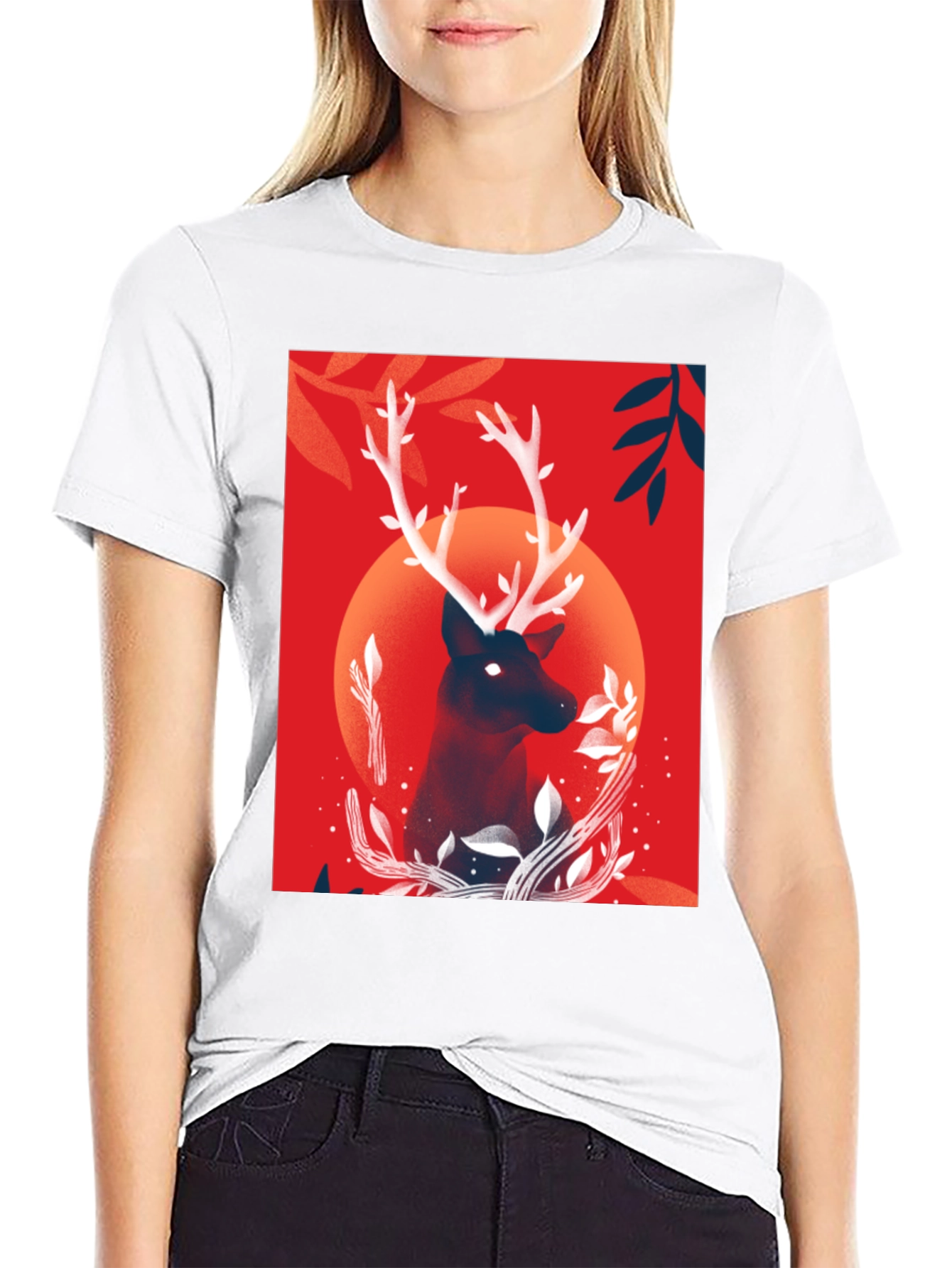 Deer Graphic Black T-Shirt