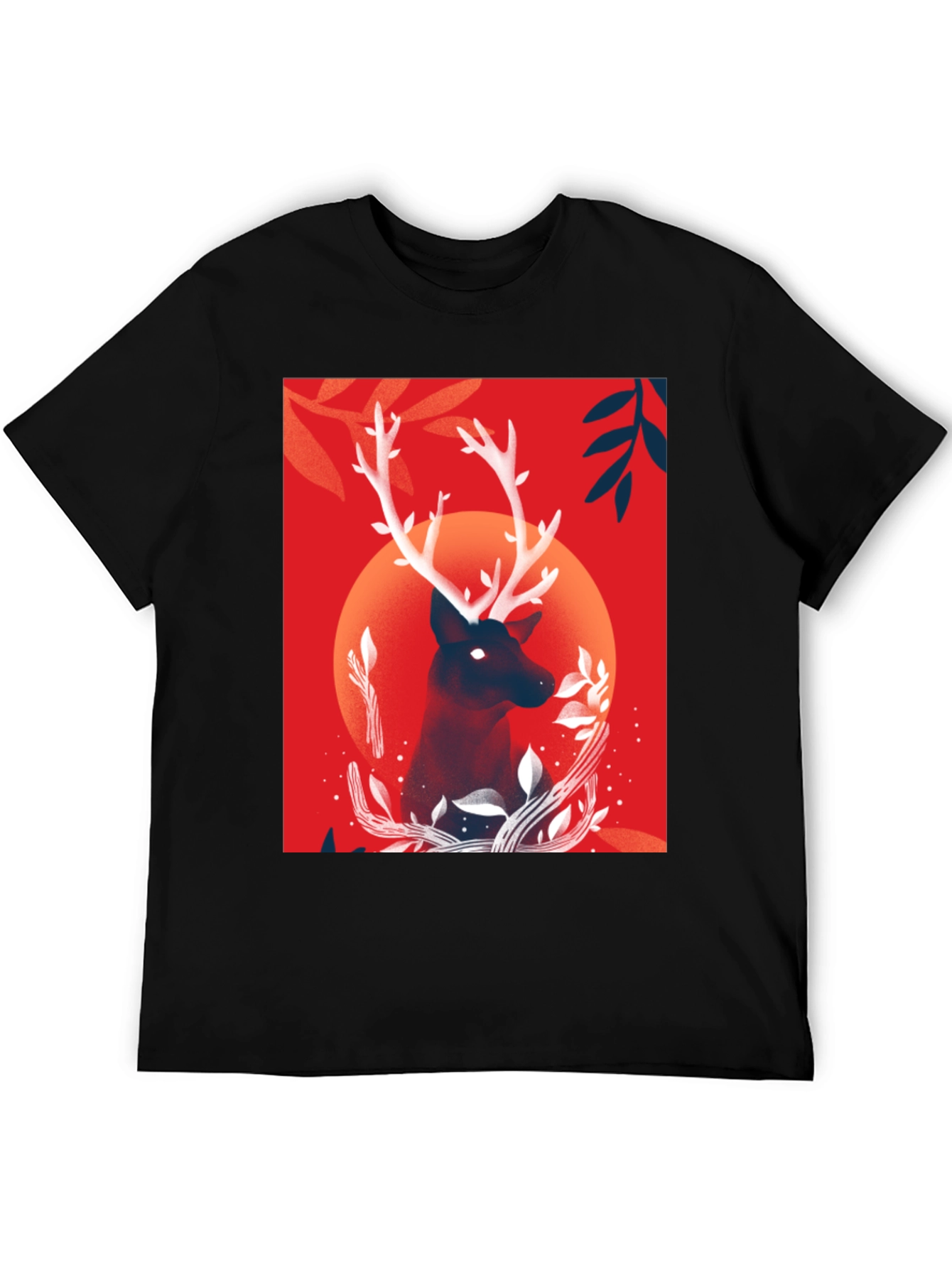 Deer Graphic Black T-Shirt