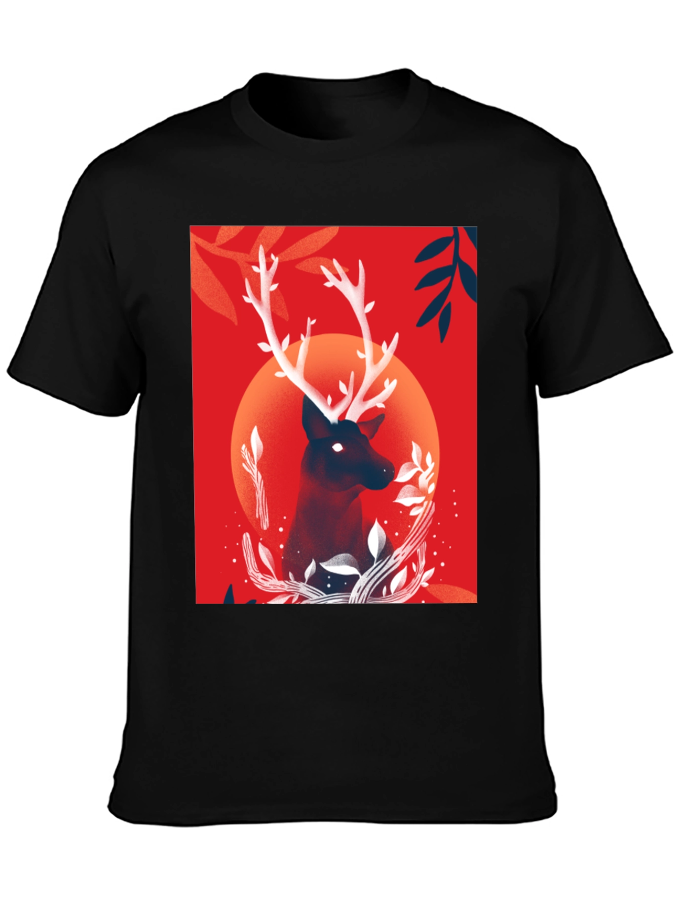 Deer Graphic Black T-Shirt