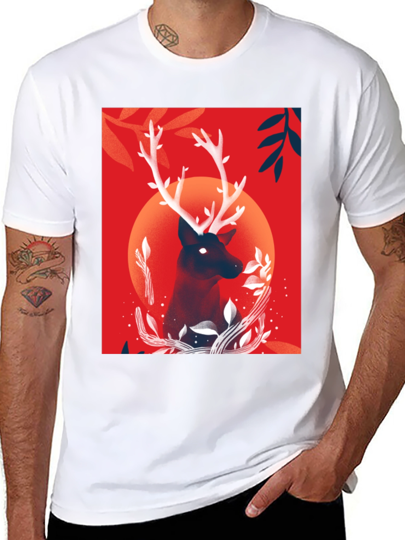 Deer Graphic Black T-Shirt