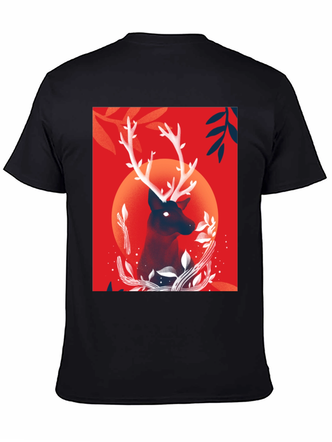 Deer Graphic Black T-Shirt