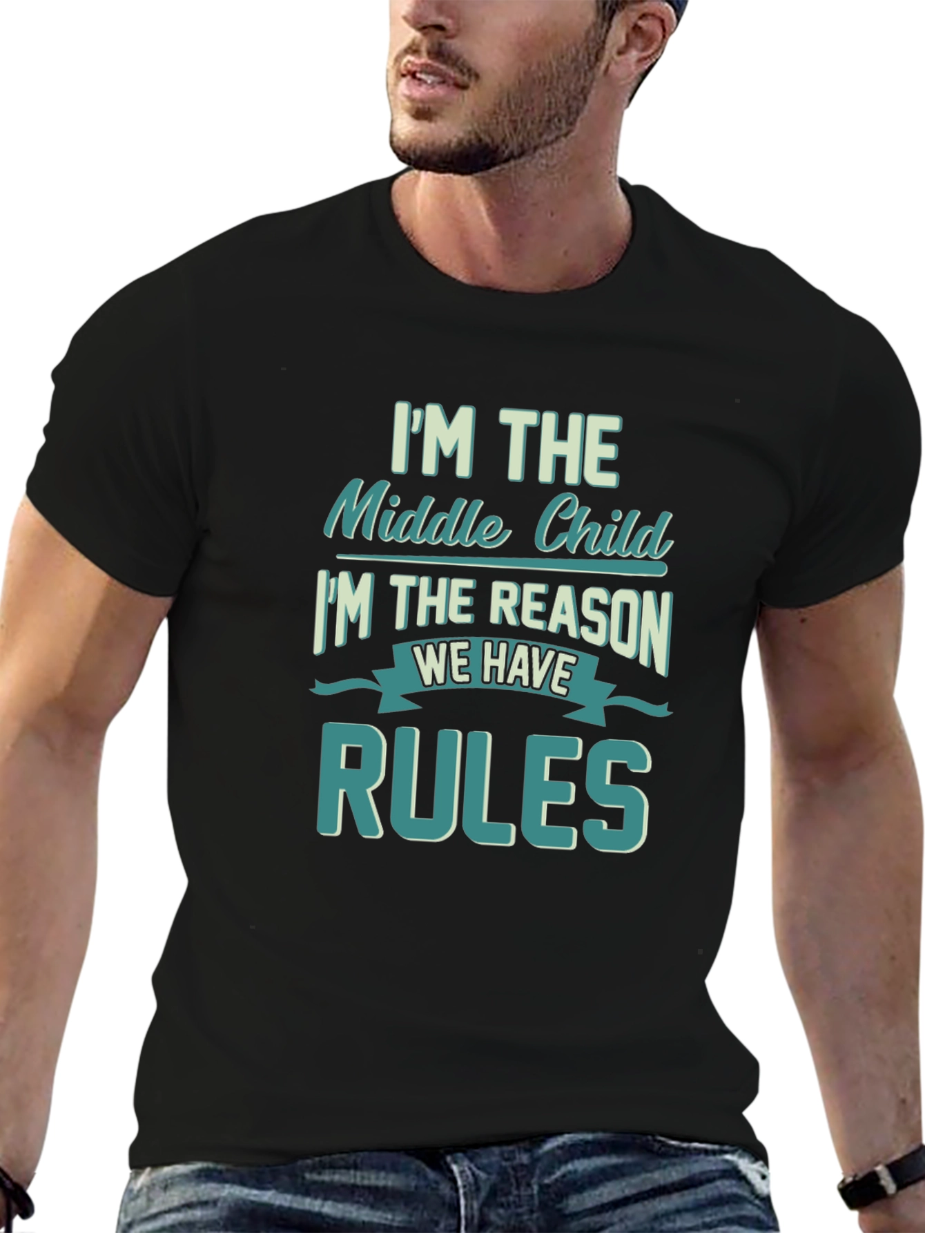 Middle Child Rules T-Shirt Funny Sibling Tee