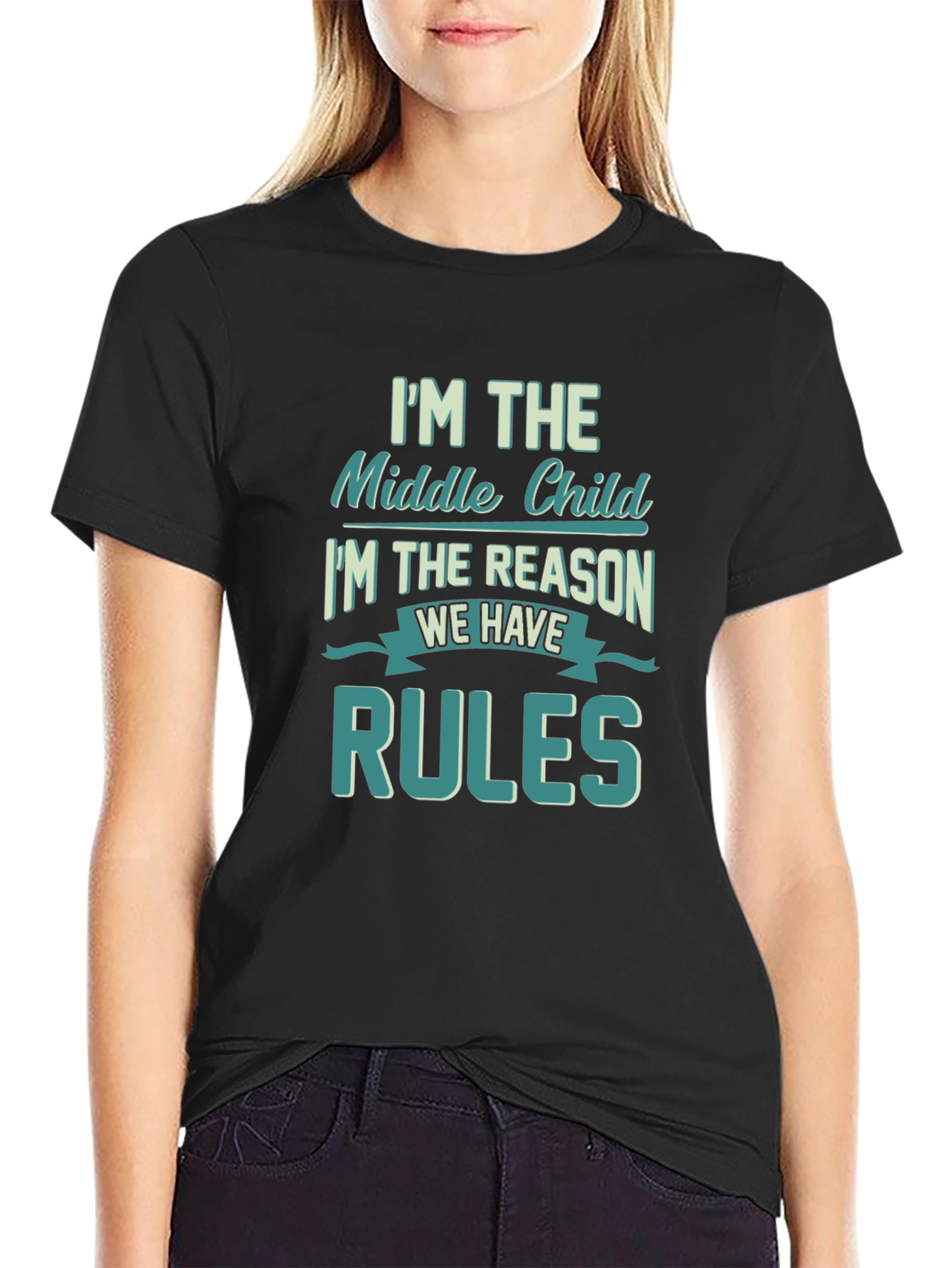 Middle Child Rules T-Shirt Funny Sibling Tee
