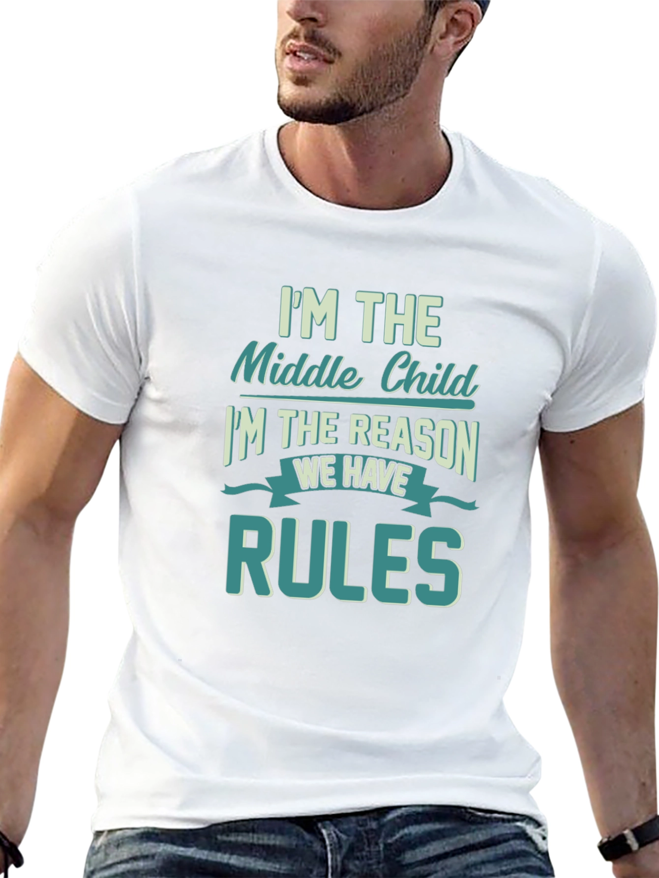 Middle Child Rules T-Shirt Funny Sibling Tee