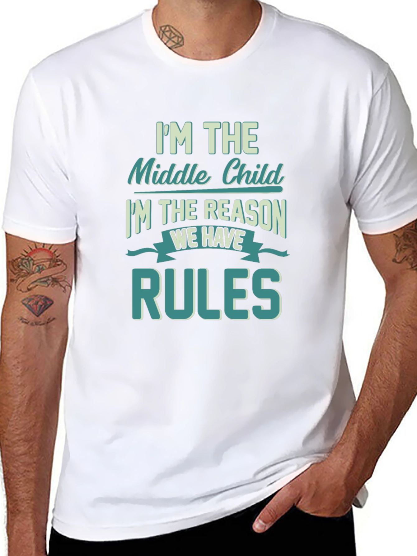 Middle Child Rules T-Shirt Funny Sibling Tee