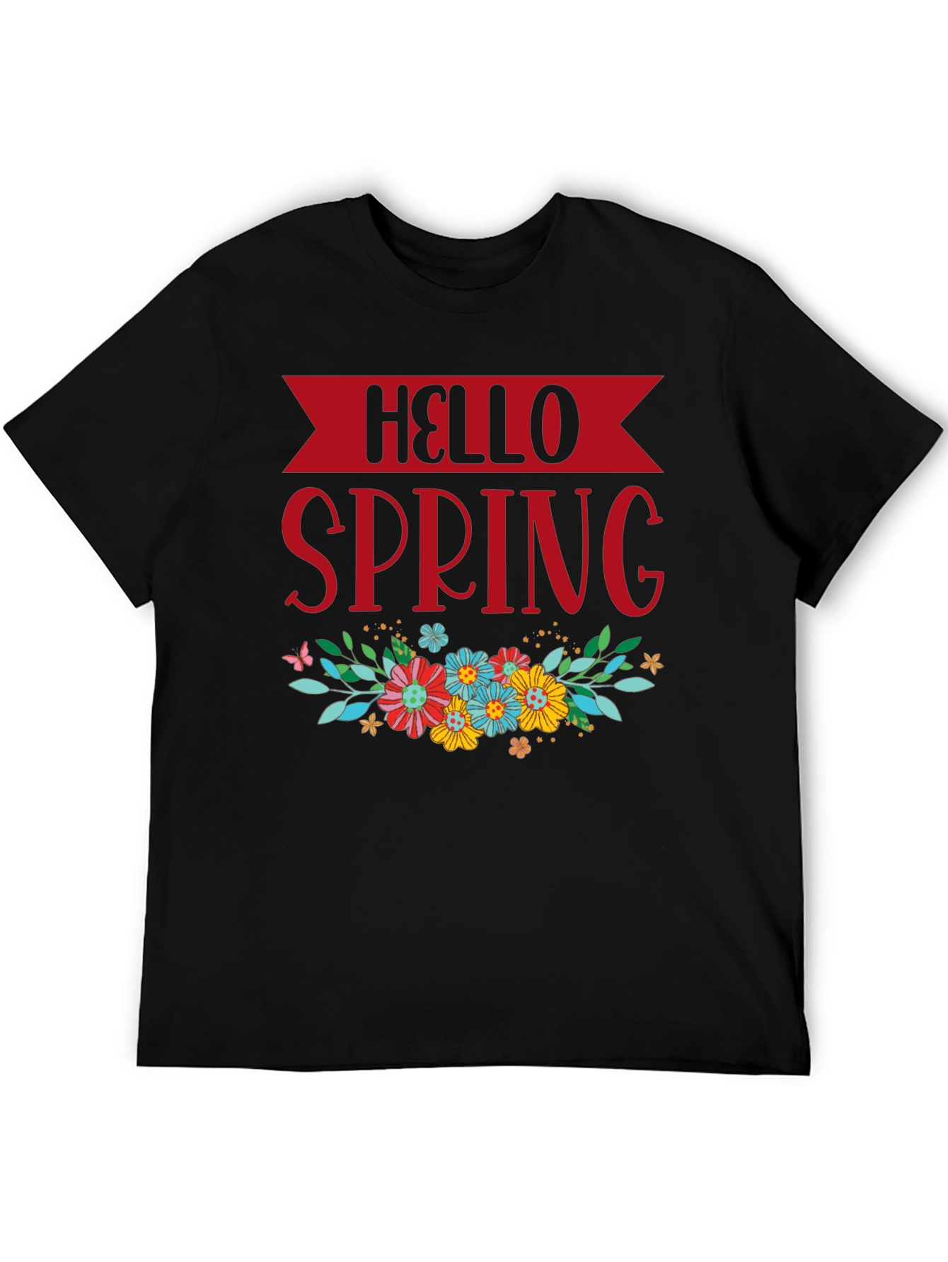 Hello Spring Floral Graphic T-Shirt