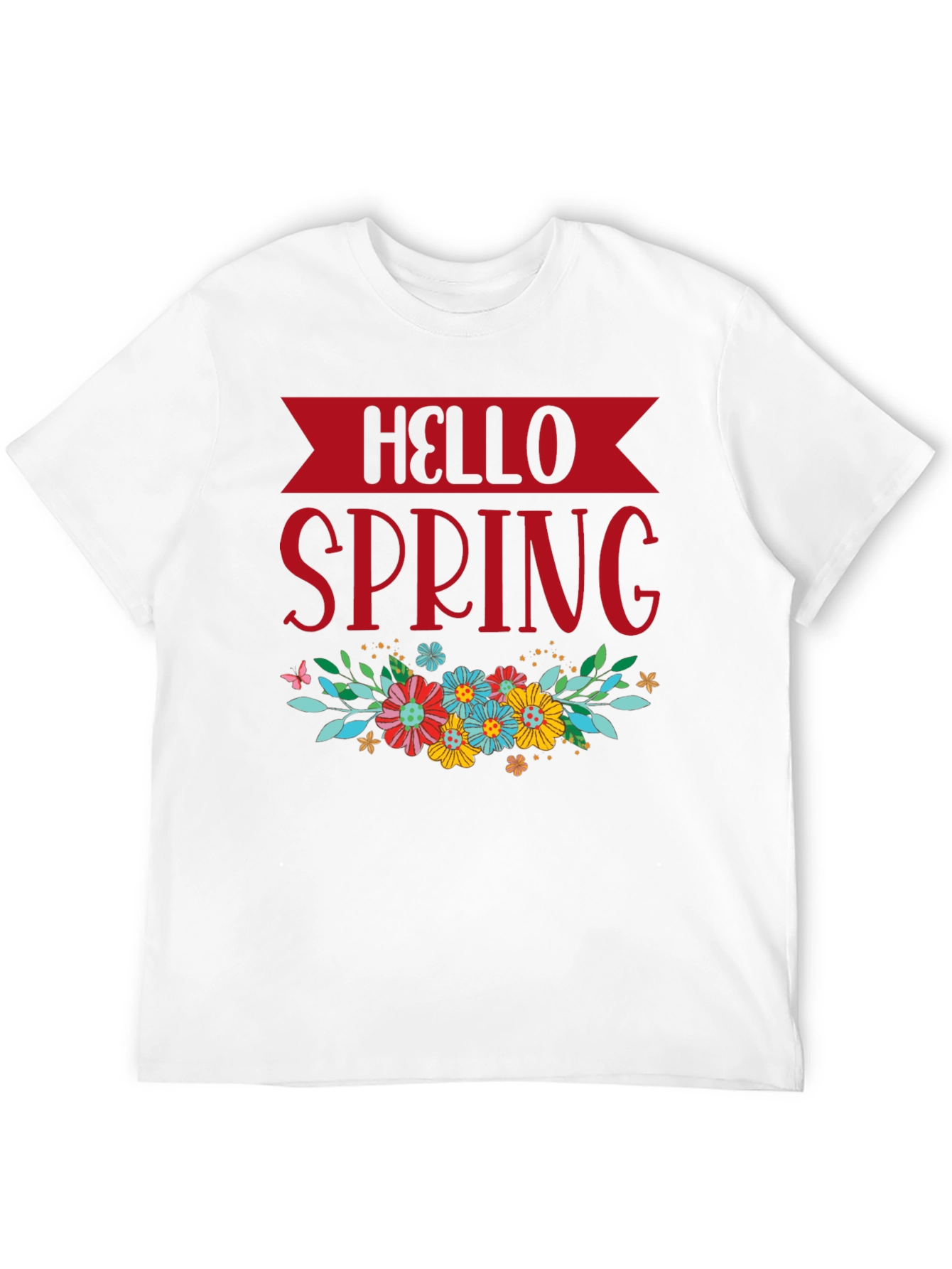 Hello Spring Floral Graphic T-Shirt