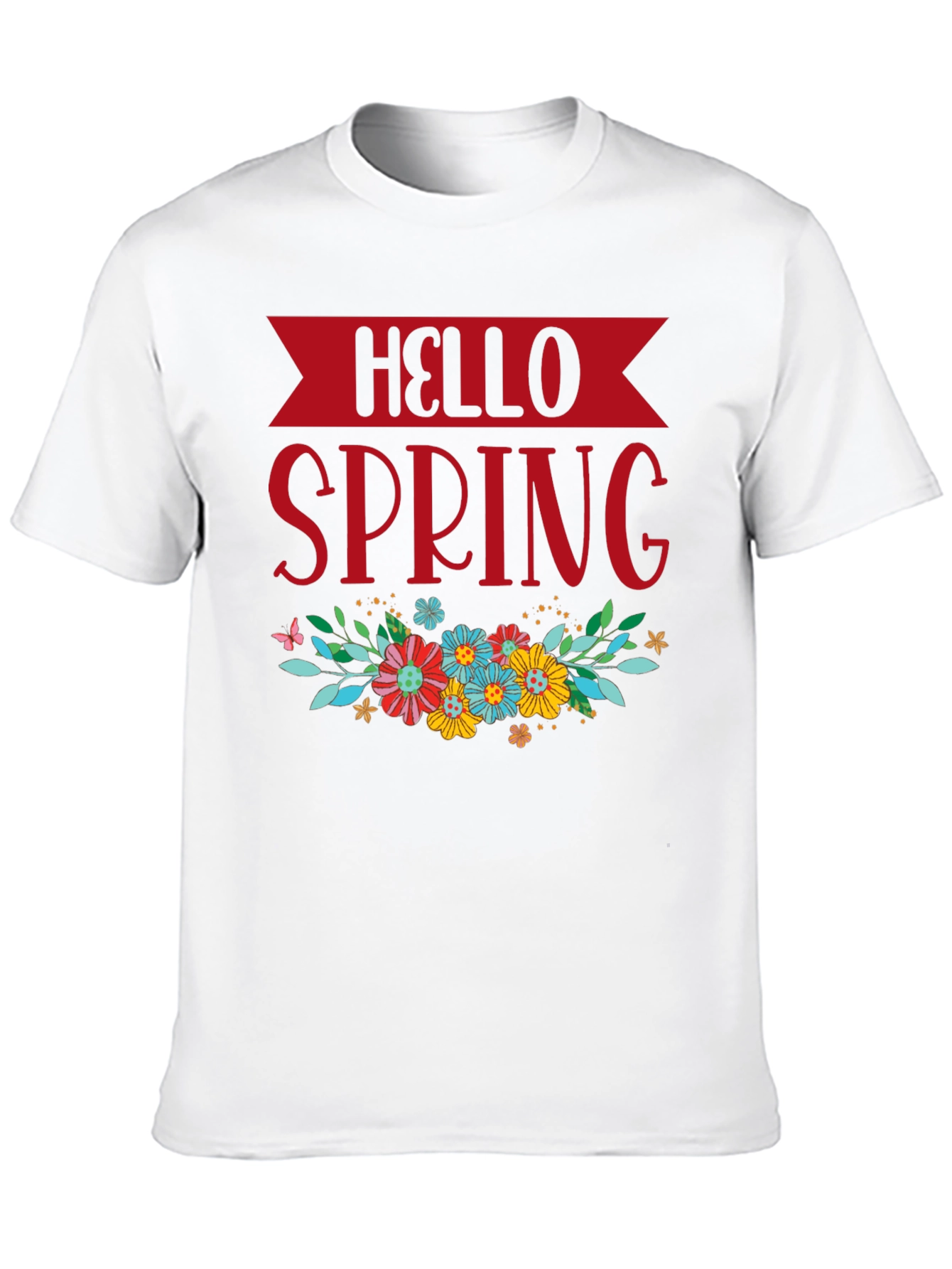 Hello Spring Floral Graphic T-Shirt