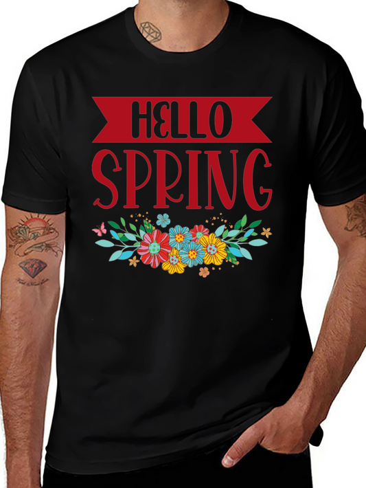 Hello Spring Floral Graphic T-Shirt