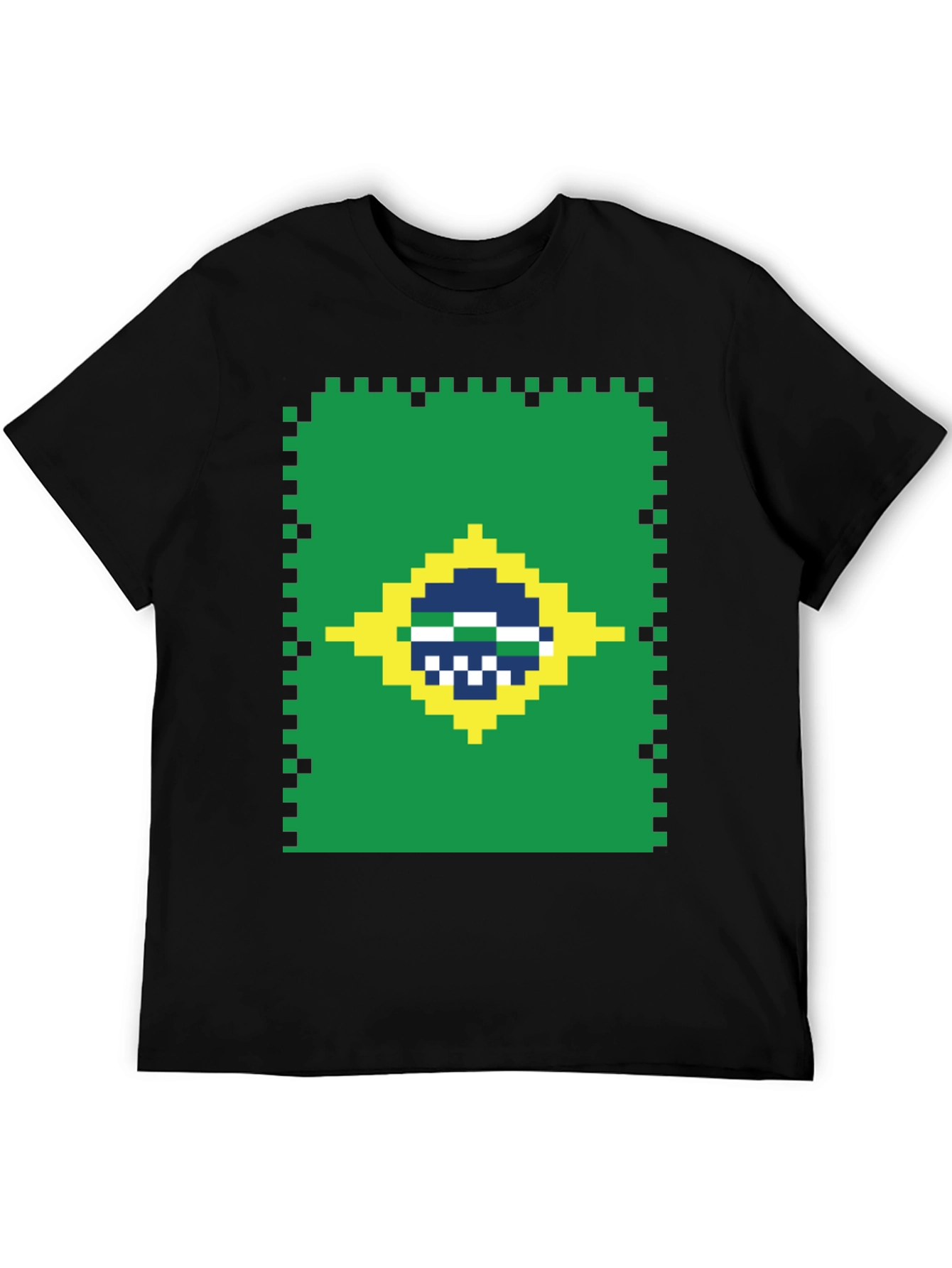 Pixel Brazil Flag T-Shirt - Gamer Style