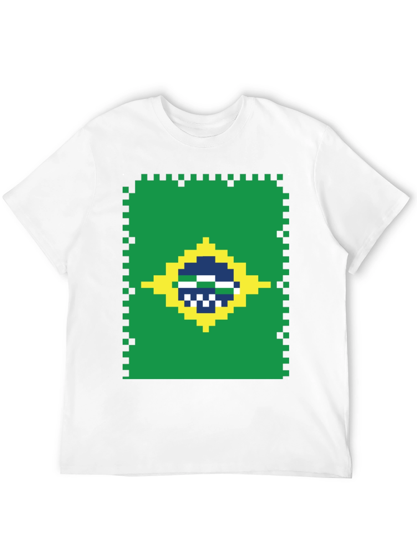 Pixel Brazil Flag T-Shirt - Gamer Style