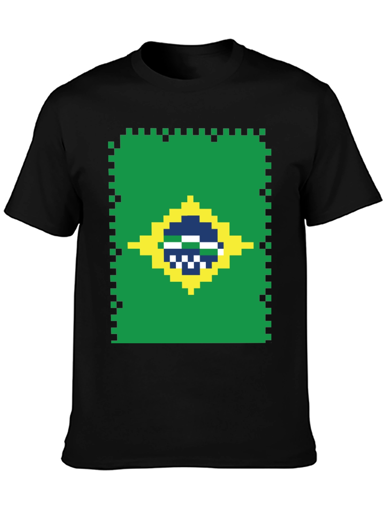 Pixel Brazil Flag T-Shirt - Gamer Style
