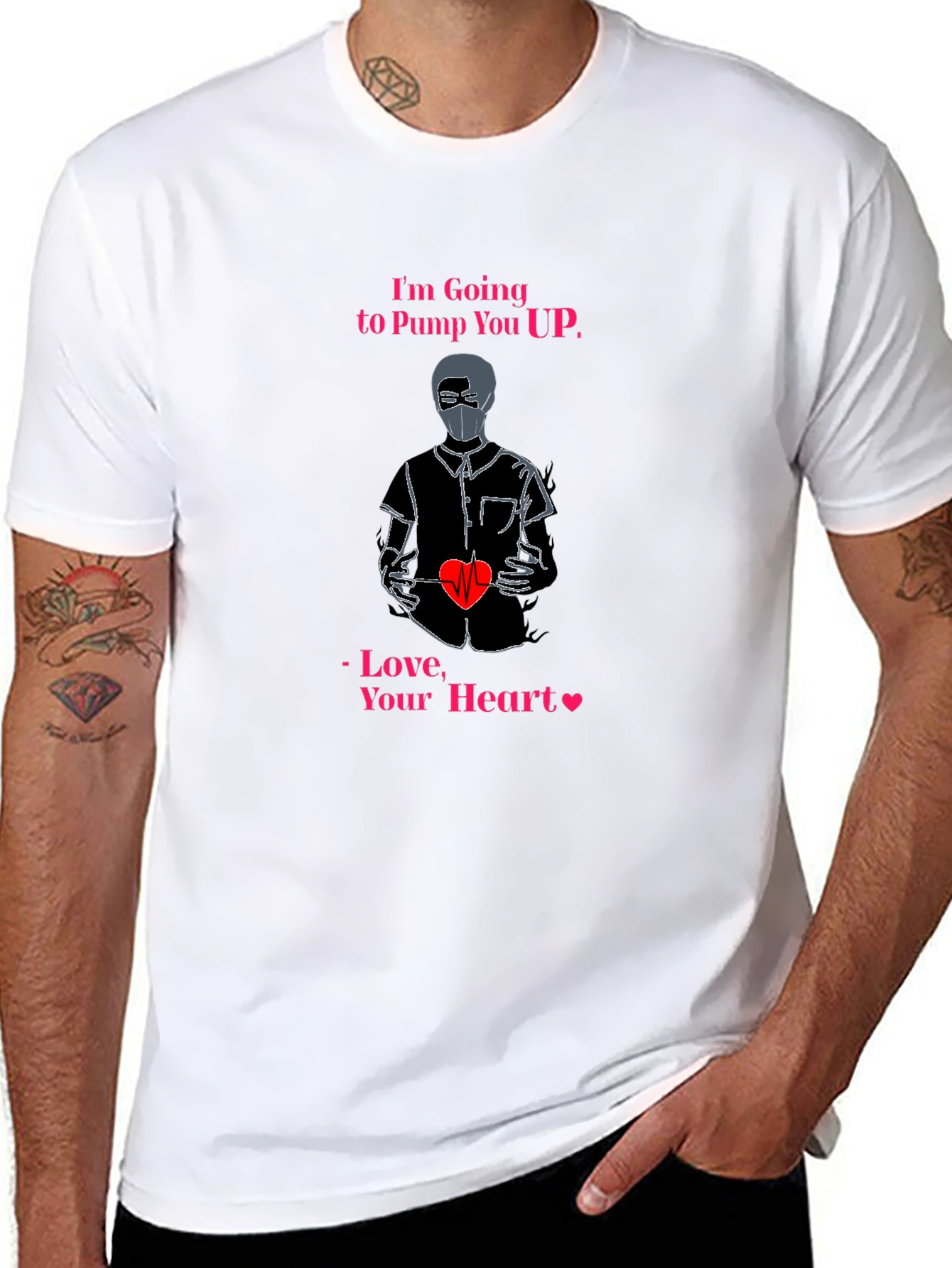 Pump You Up Heart Graphic T-Shirt