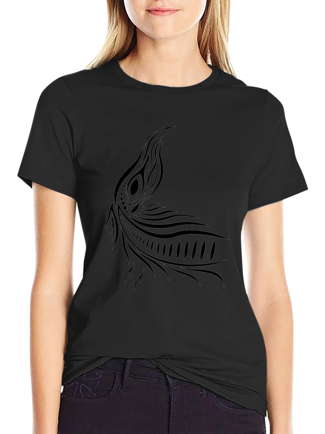 Tribal Tattoo Graphic Black T-Shirt