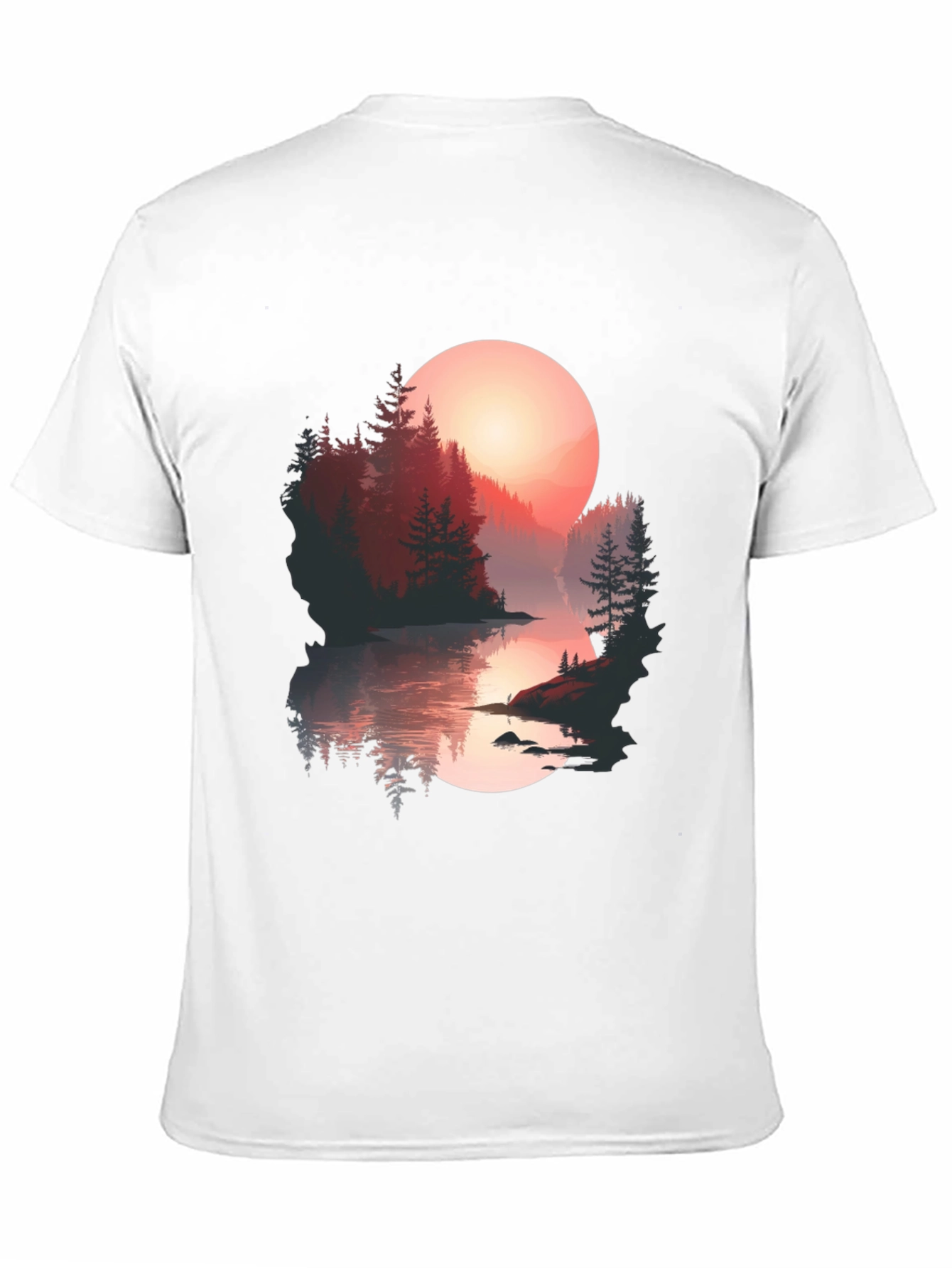 Sunset Lake Graphic Tee - Nature Lovers T-Shirt