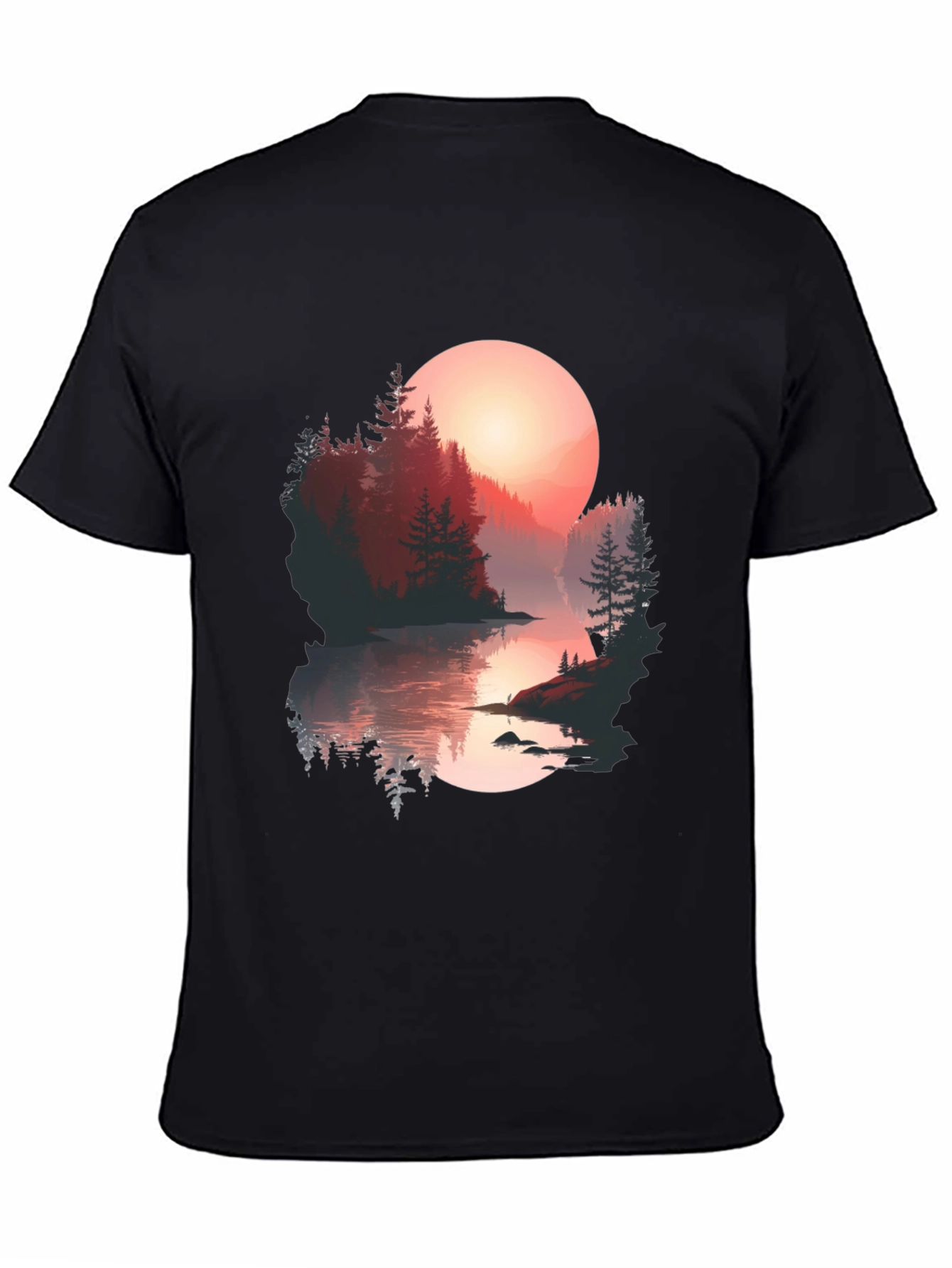 Sunset Lake Graphic Tee - Nature Lovers T-Shirt