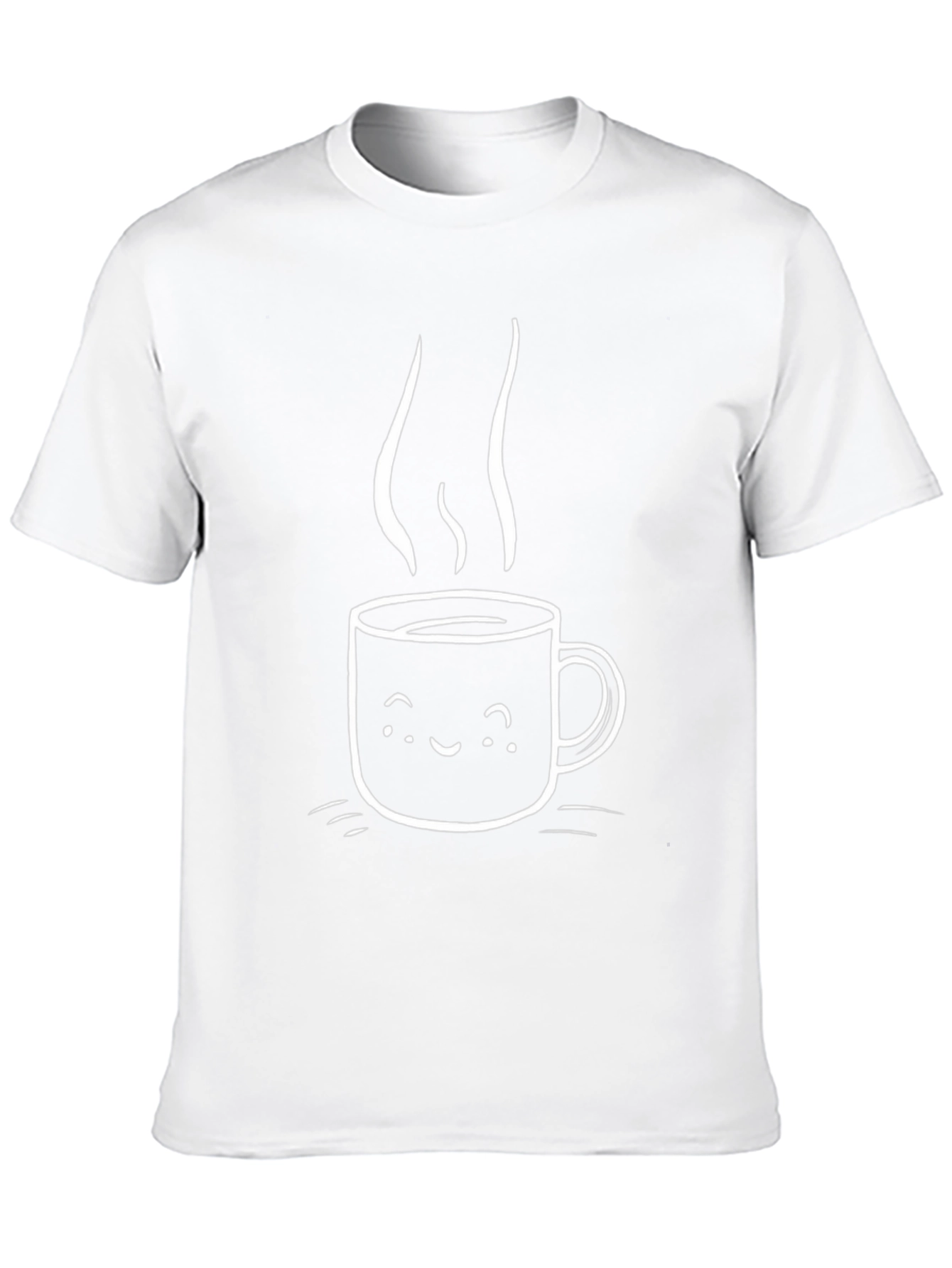 Cute Coffee Cup Graphic Black T-Shirt