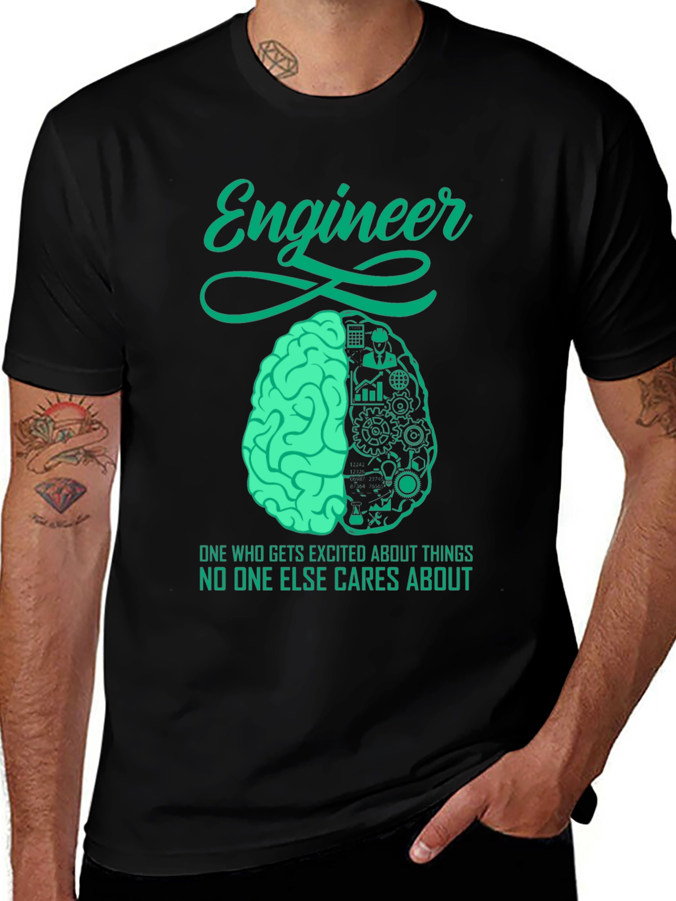 Engineer Brain T-Shirt - Unique Engineering Design