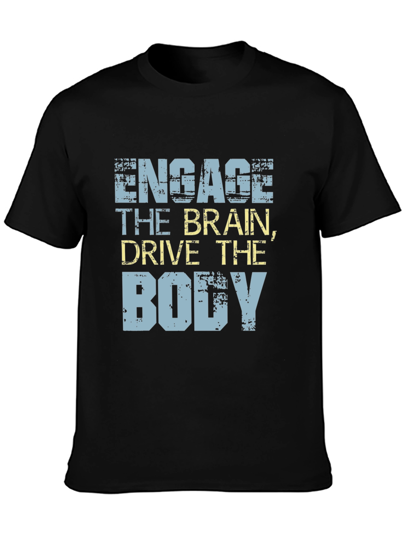 Engage The Brain Graphic Tee - Black Cotton T-Shirt