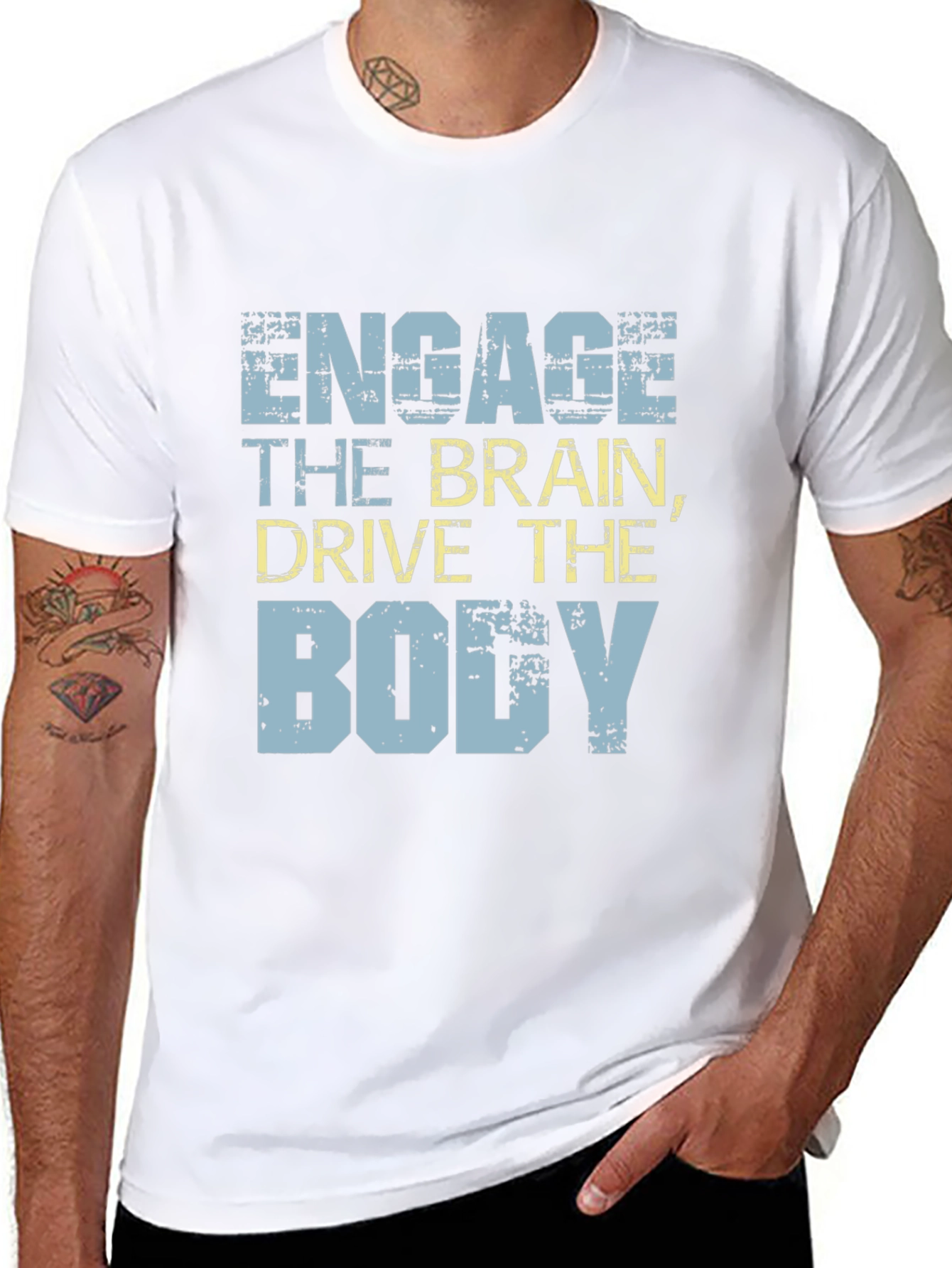 Engage The Brain Graphic Tee - Black Cotton T-Shirt