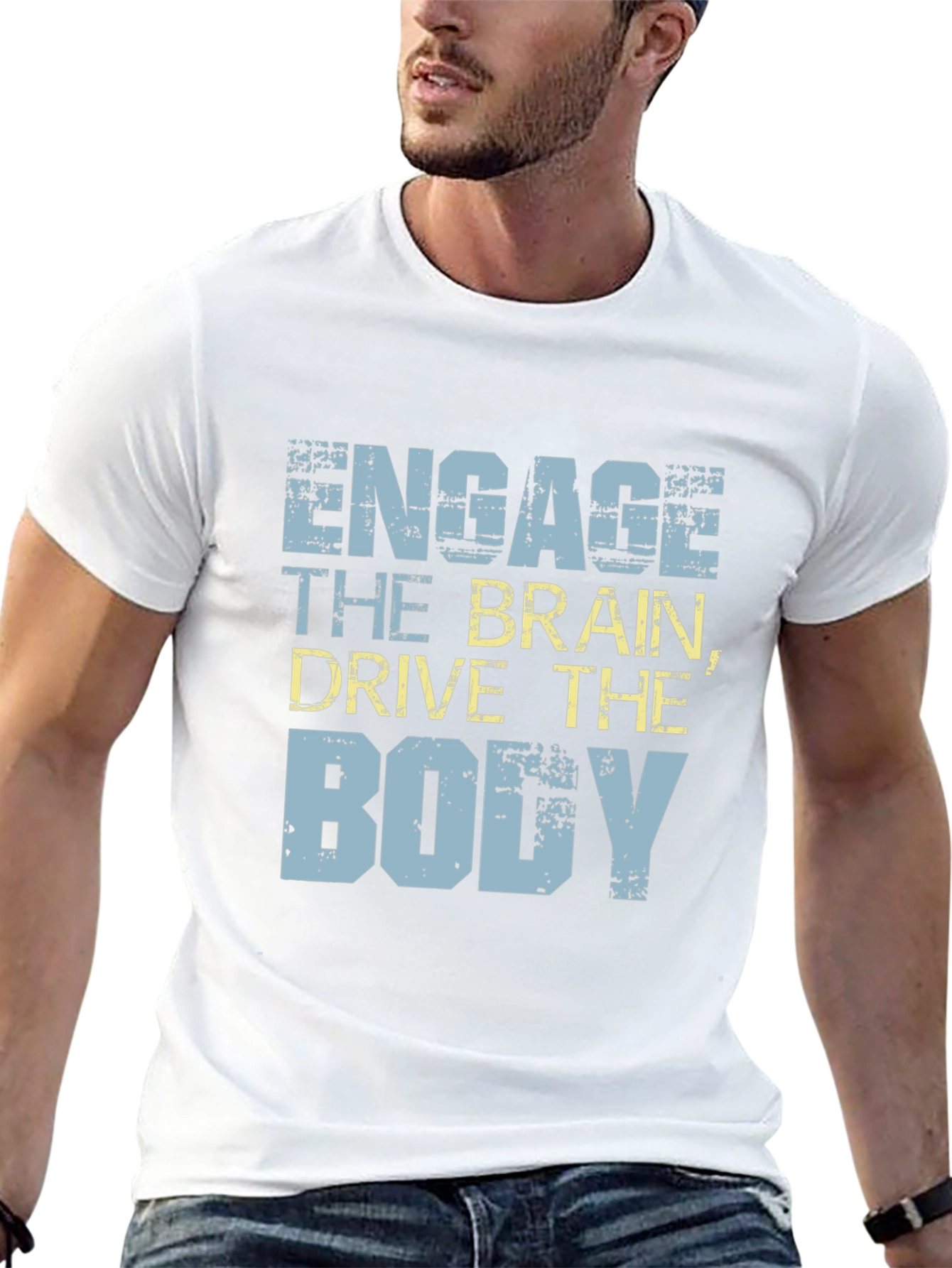 Engage The Brain Graphic Tee - Black Cotton T-Shirt
