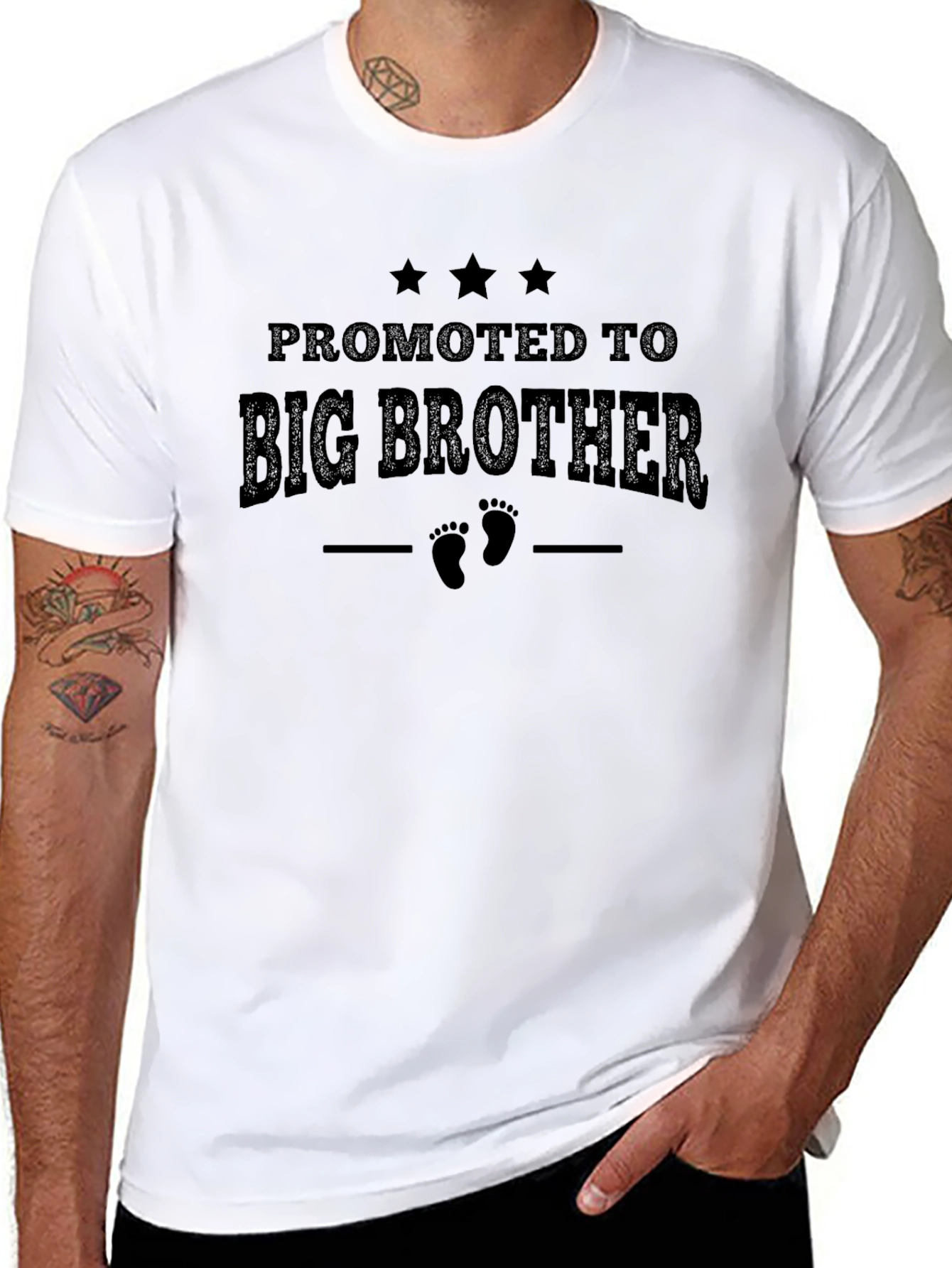 Promoted to Big Brother Black Graphic Tee