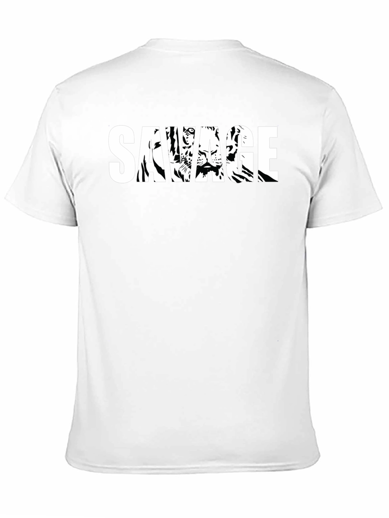 Savage Tiger Graphic Print T-Shirt - Black