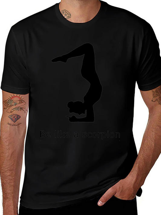 Scorpion Pose Yoga Graphic Tee - Black