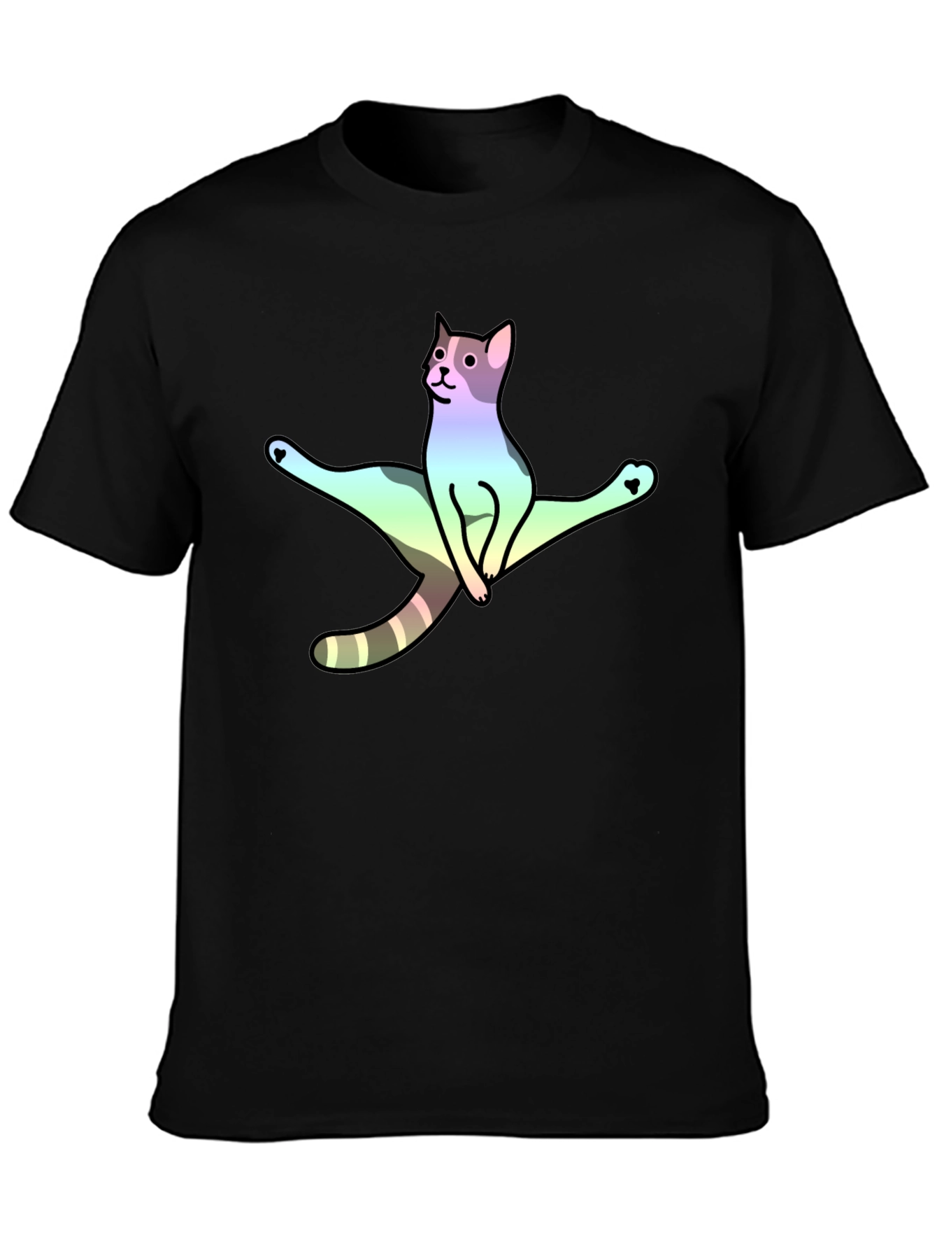 Rainbow Yoga Cat T-Shirt - Flexible Feline Tee
