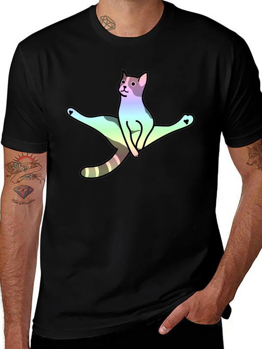 Rainbow Yoga Cat T-Shirt - Flexible Feline Tee