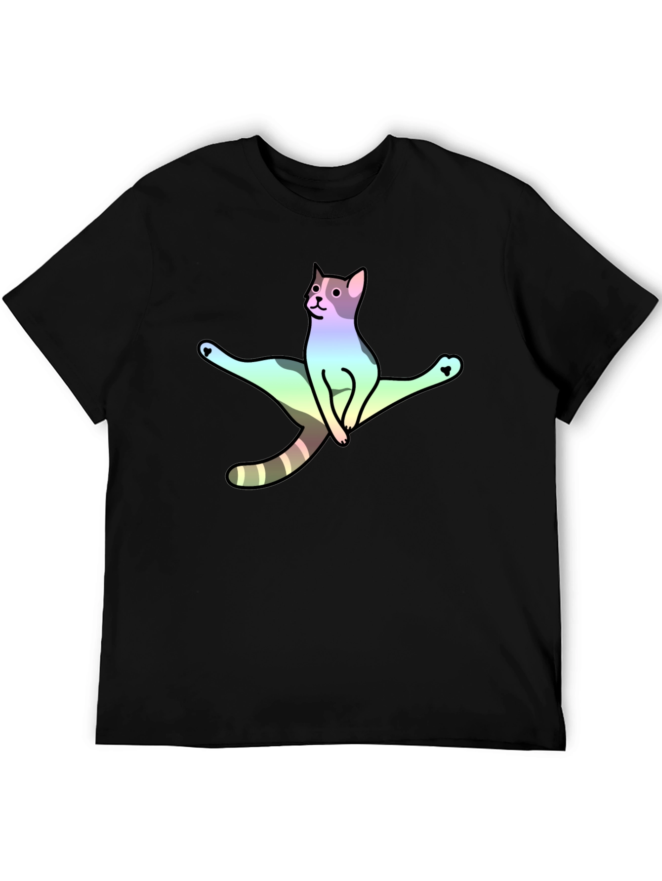 Rainbow Yoga Cat T-Shirt - Flexible Feline Tee