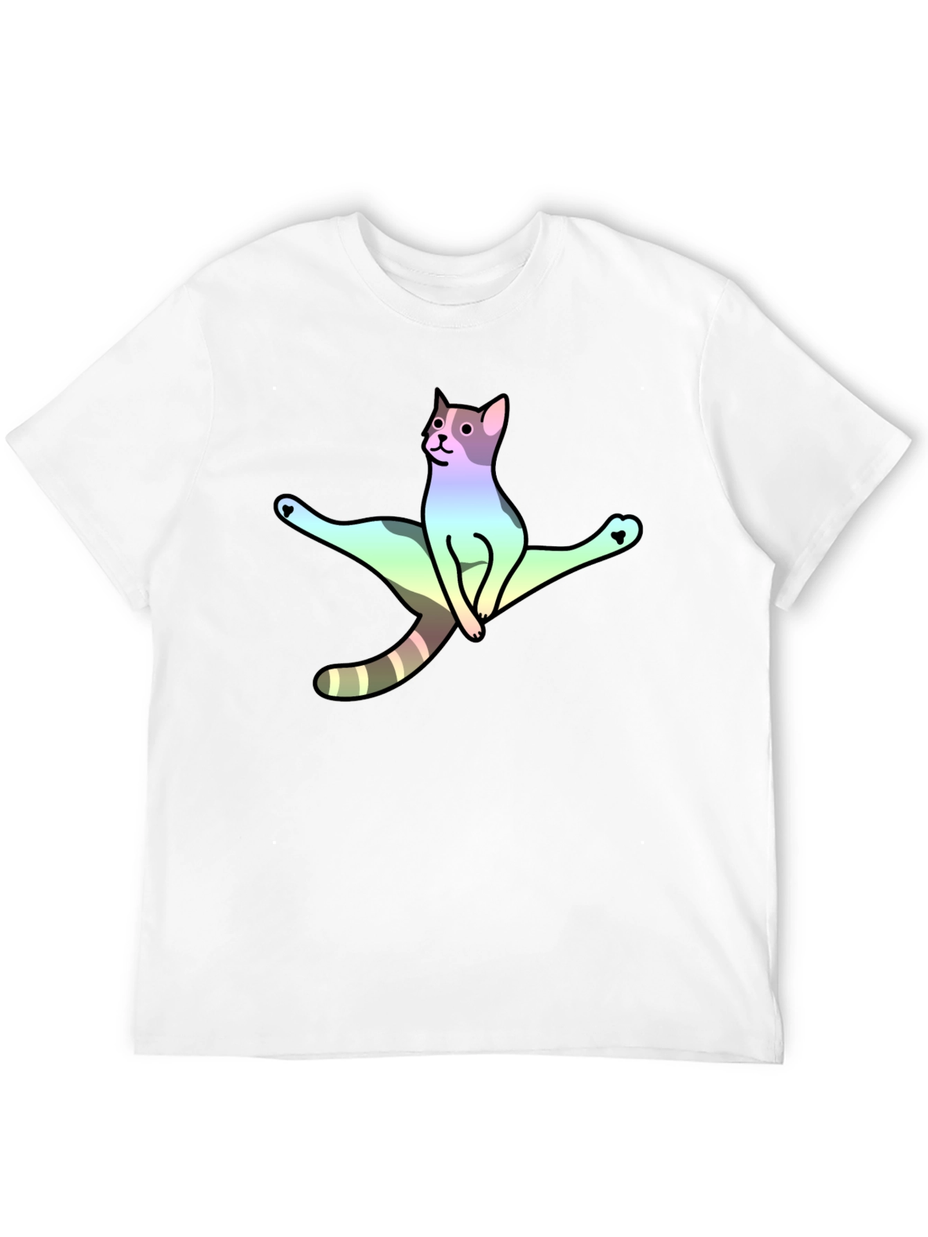 Rainbow Yoga Cat T-Shirt - Flexible Feline Tee