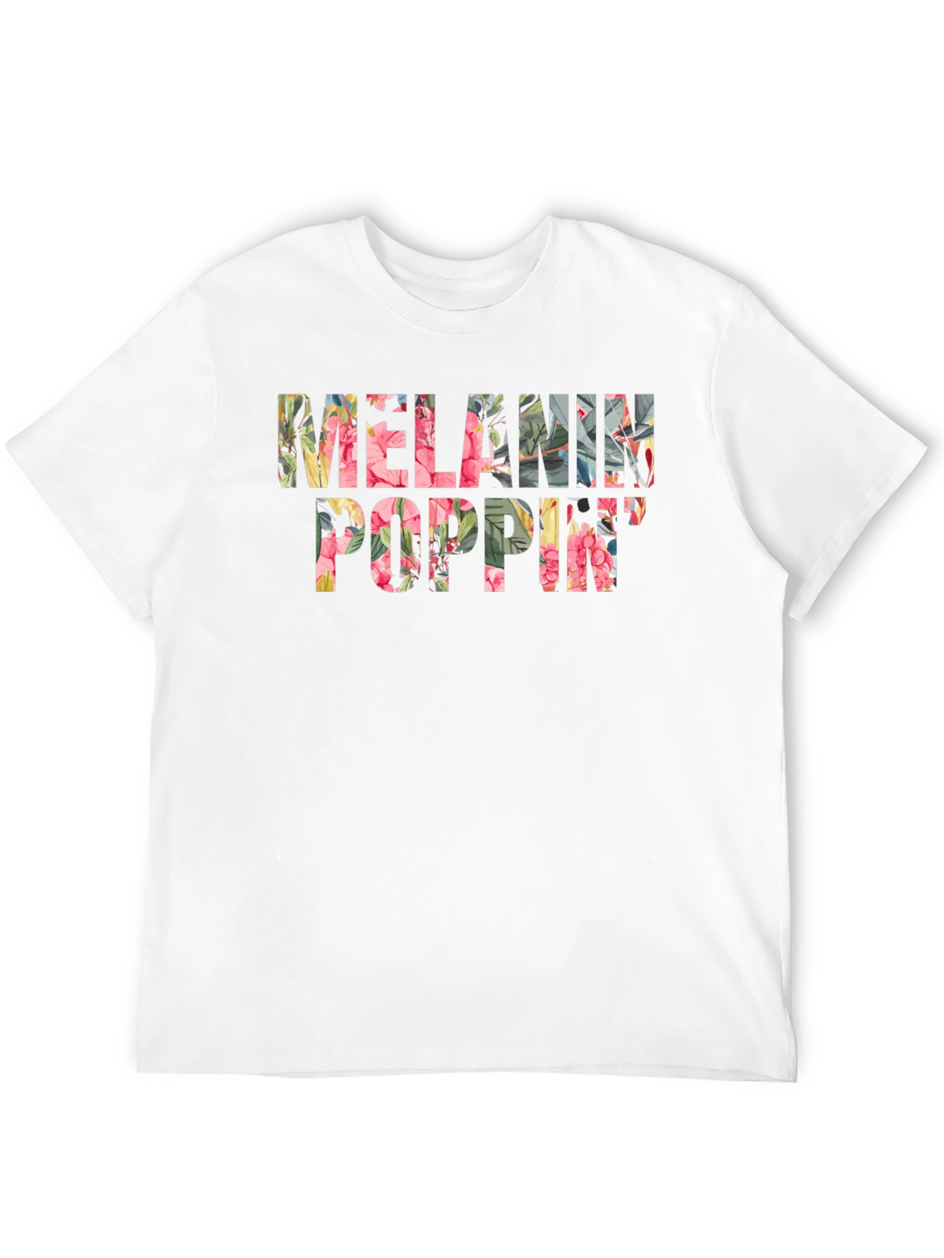 Floral Melanin Poppin Black T-Shirt
